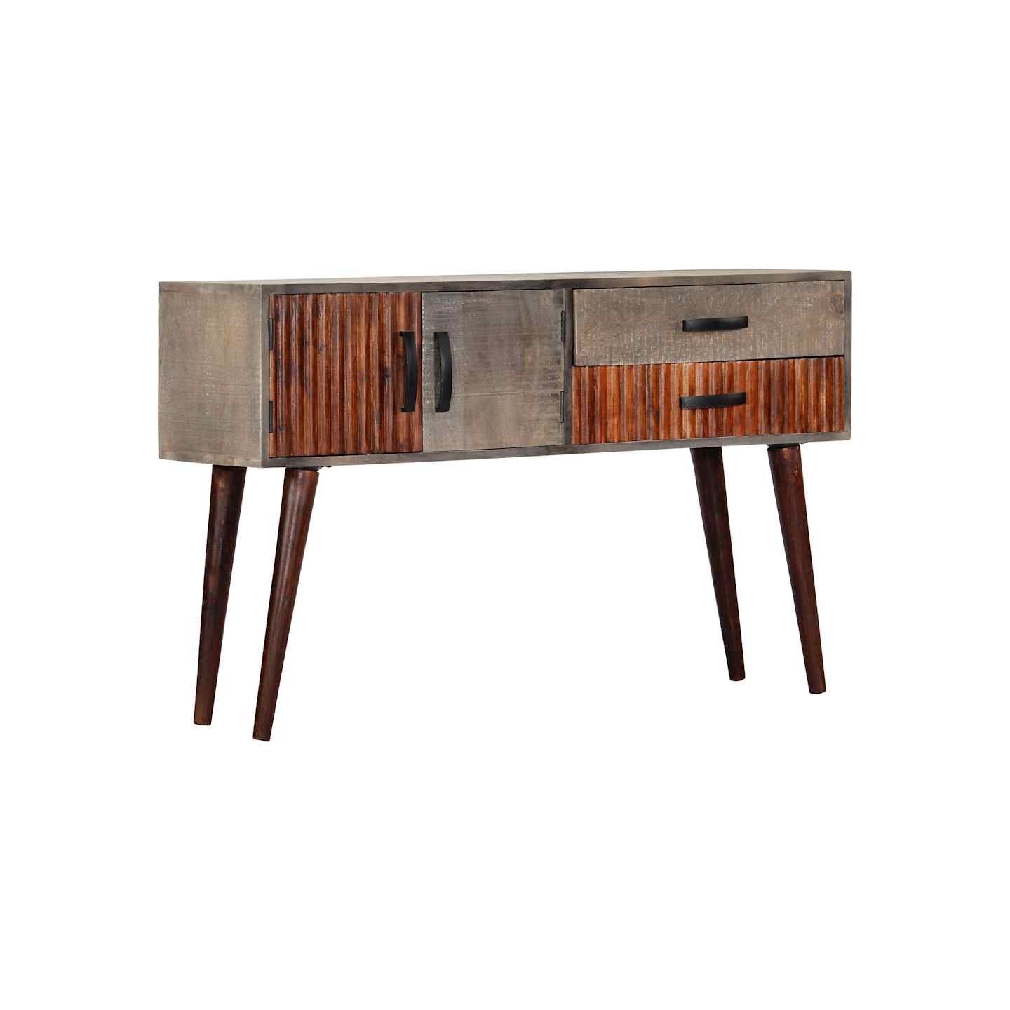 Table console Gris 120x35x75 cm Bois de manguier massif brut