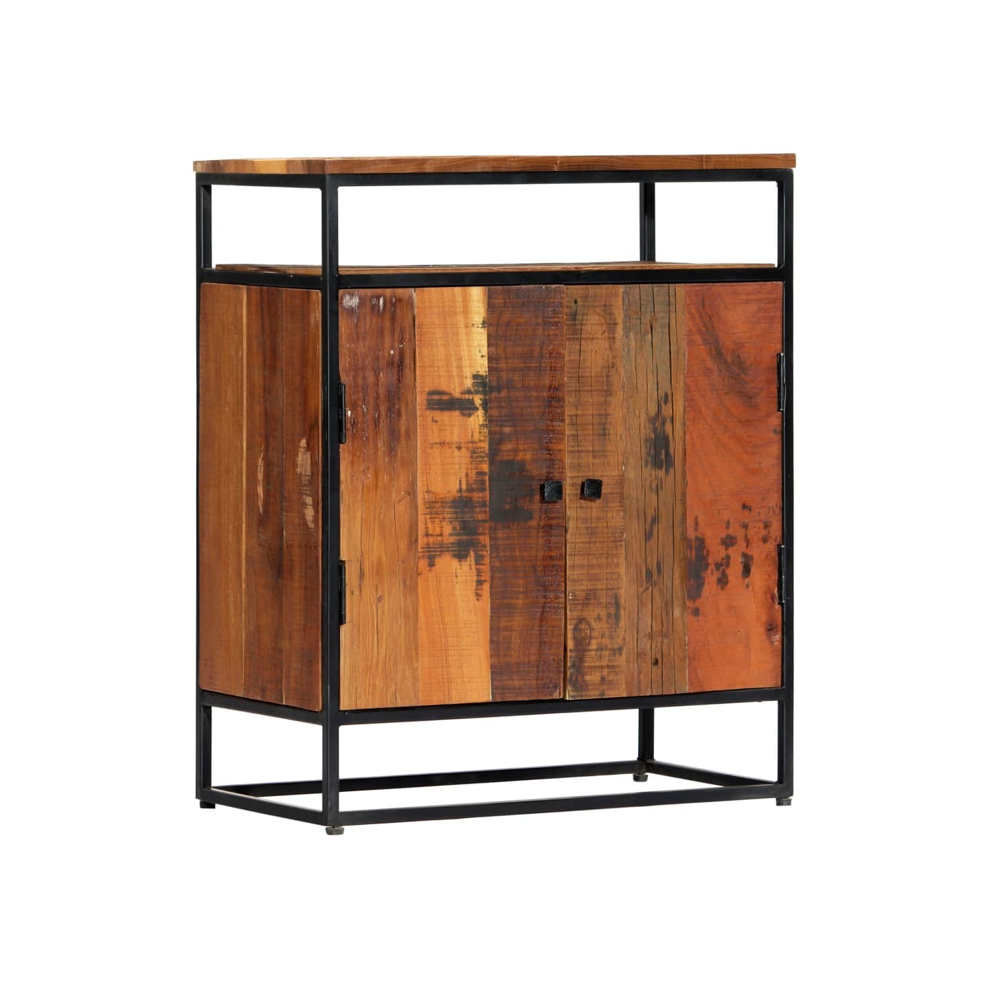 Armoire latérale 60x35x76 cm Bois récupération massif et acier
