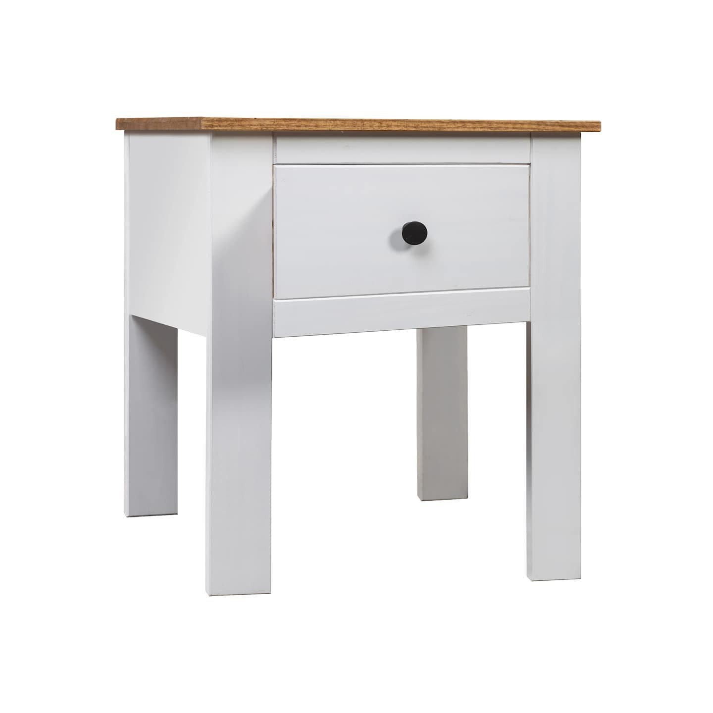 Table de chevet Blanc 46x40x57 cm Pin Gamme Panama