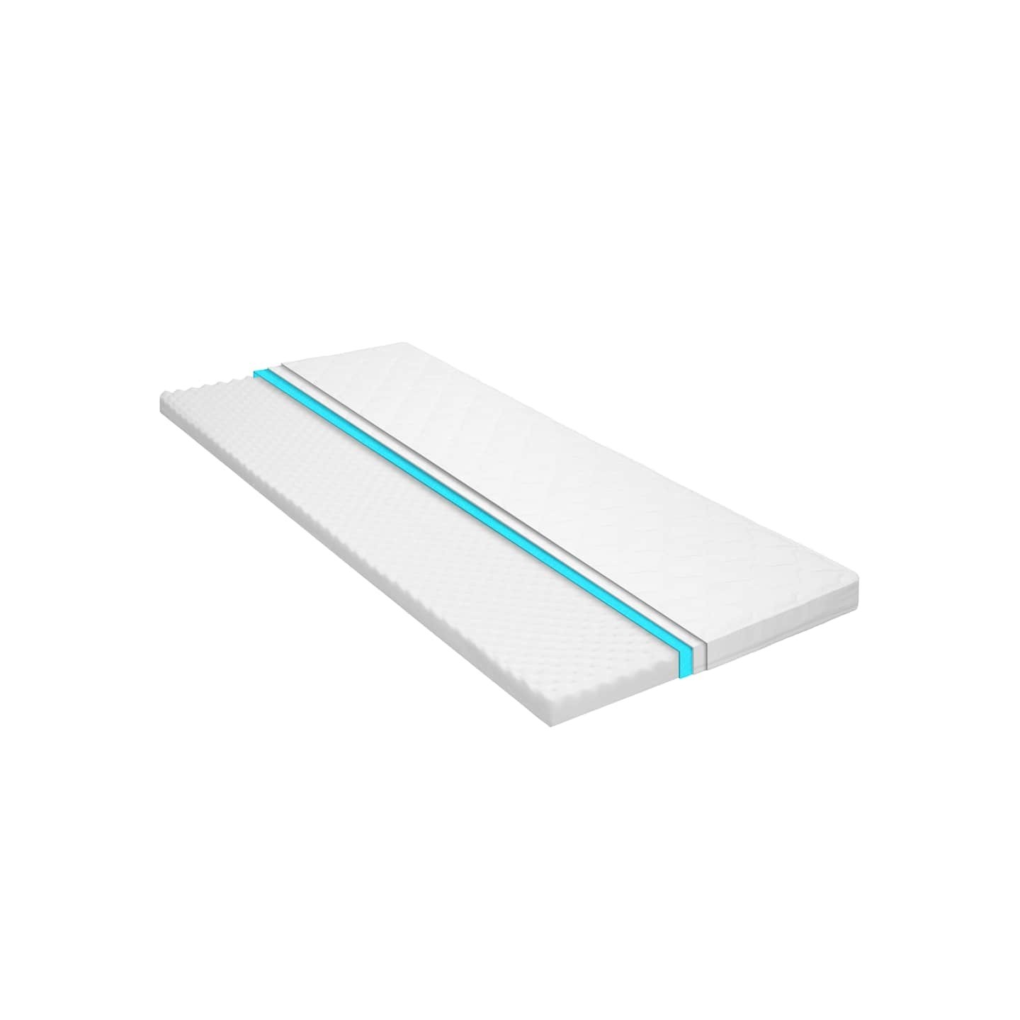 Sur-matelas 80 x 200 cm Mousse froide Profil d'œuf 6 cm