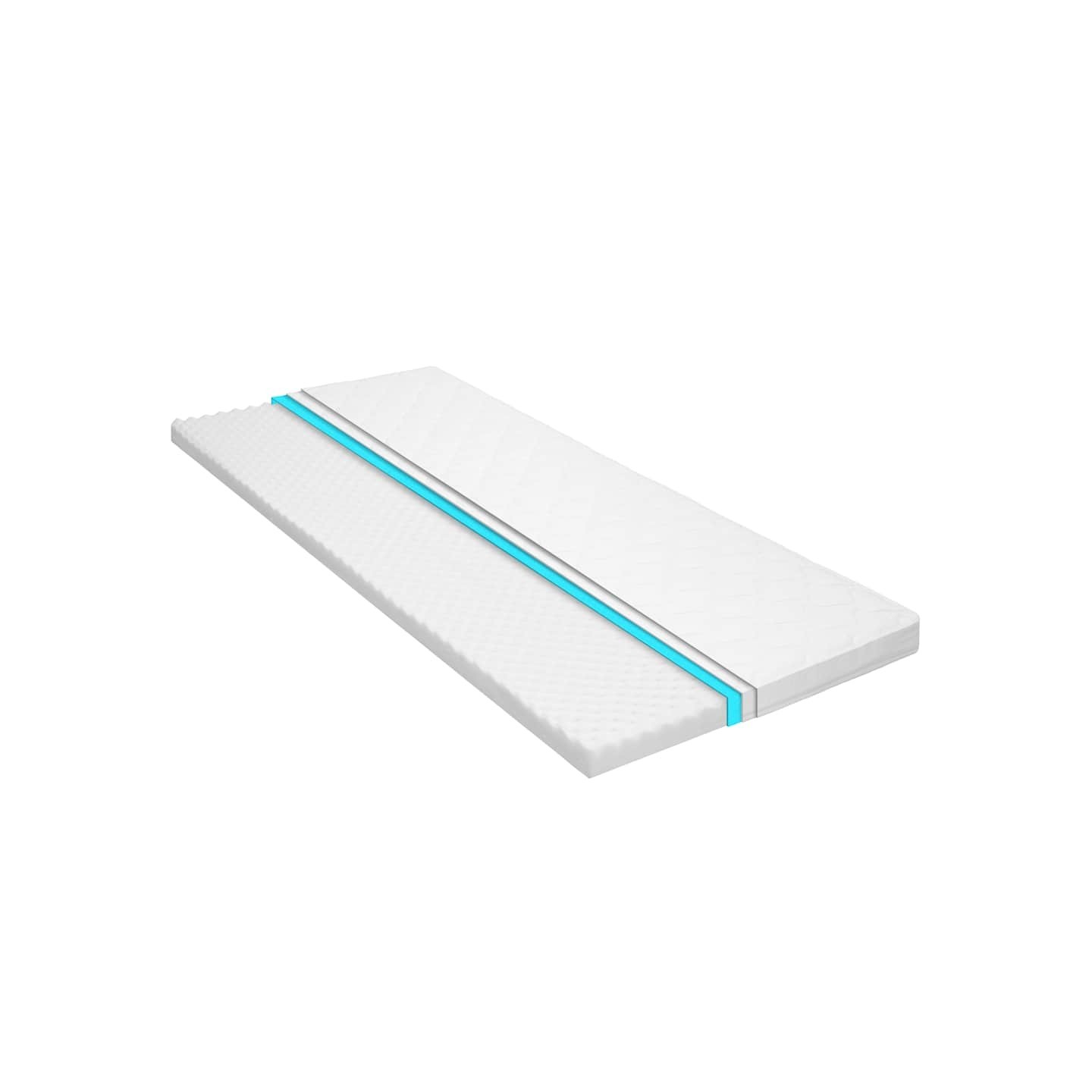 Sur-matelas 90 x 200 cm Mousse froide Profil d'œuf 6 cm
