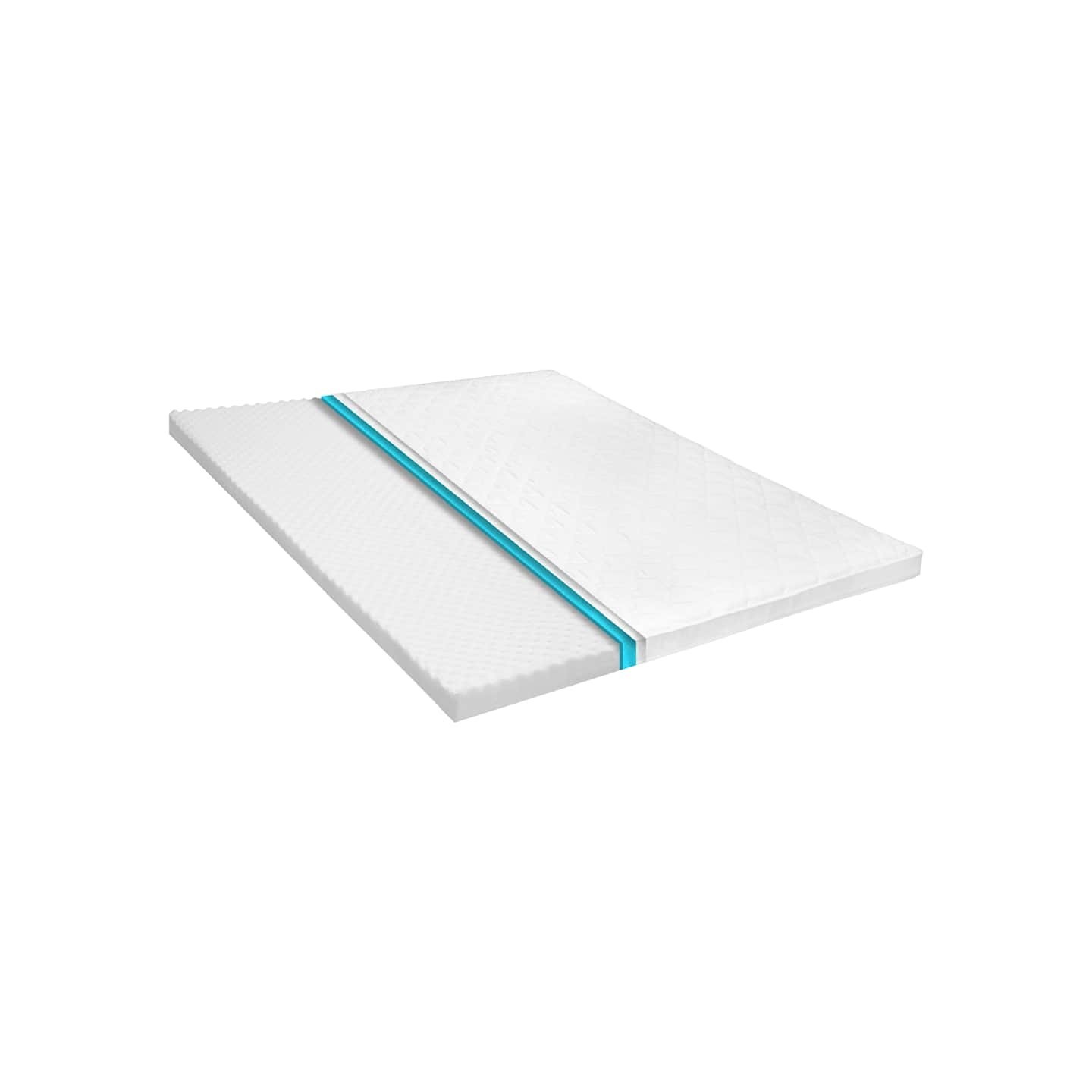 Sur-matelas 180 x 200 cm Mousse froide Profil d'œuf 6 cm