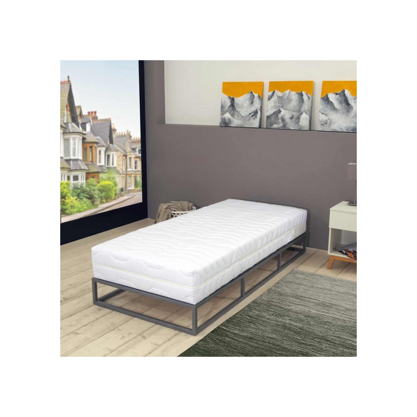 Matelas 90 x 200 cm 7 zones Ressort ensaché 20 cm H2