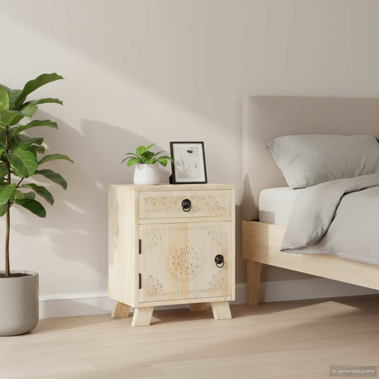 Table de chevet 40x30x50 cm Bois de manguier massif