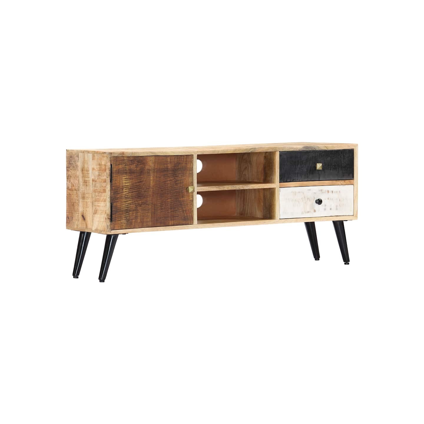 Meuble TV 115x30x47 cm Bois massif de manguier