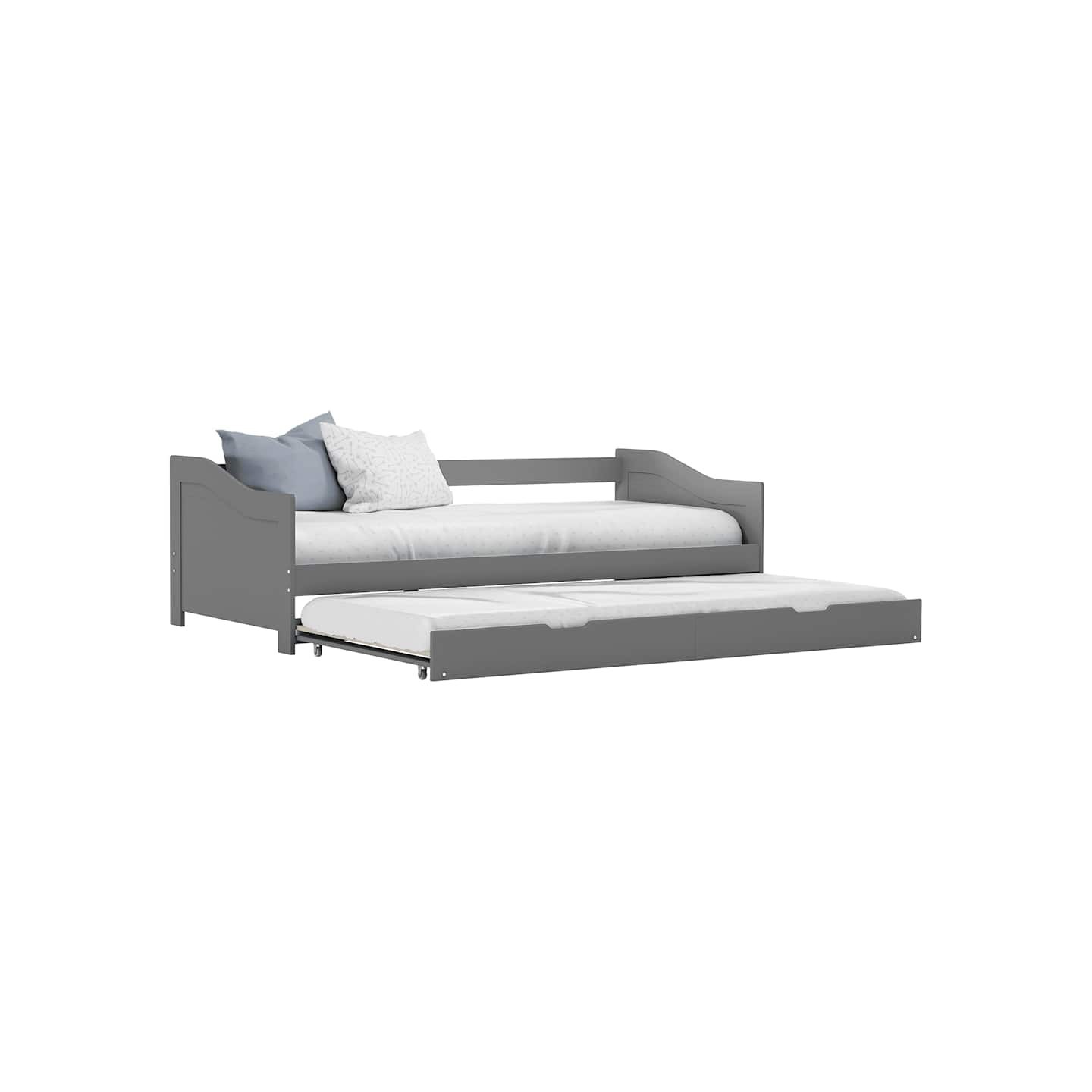 Cadre de lit extensible sans matelas gris 90x200 cm