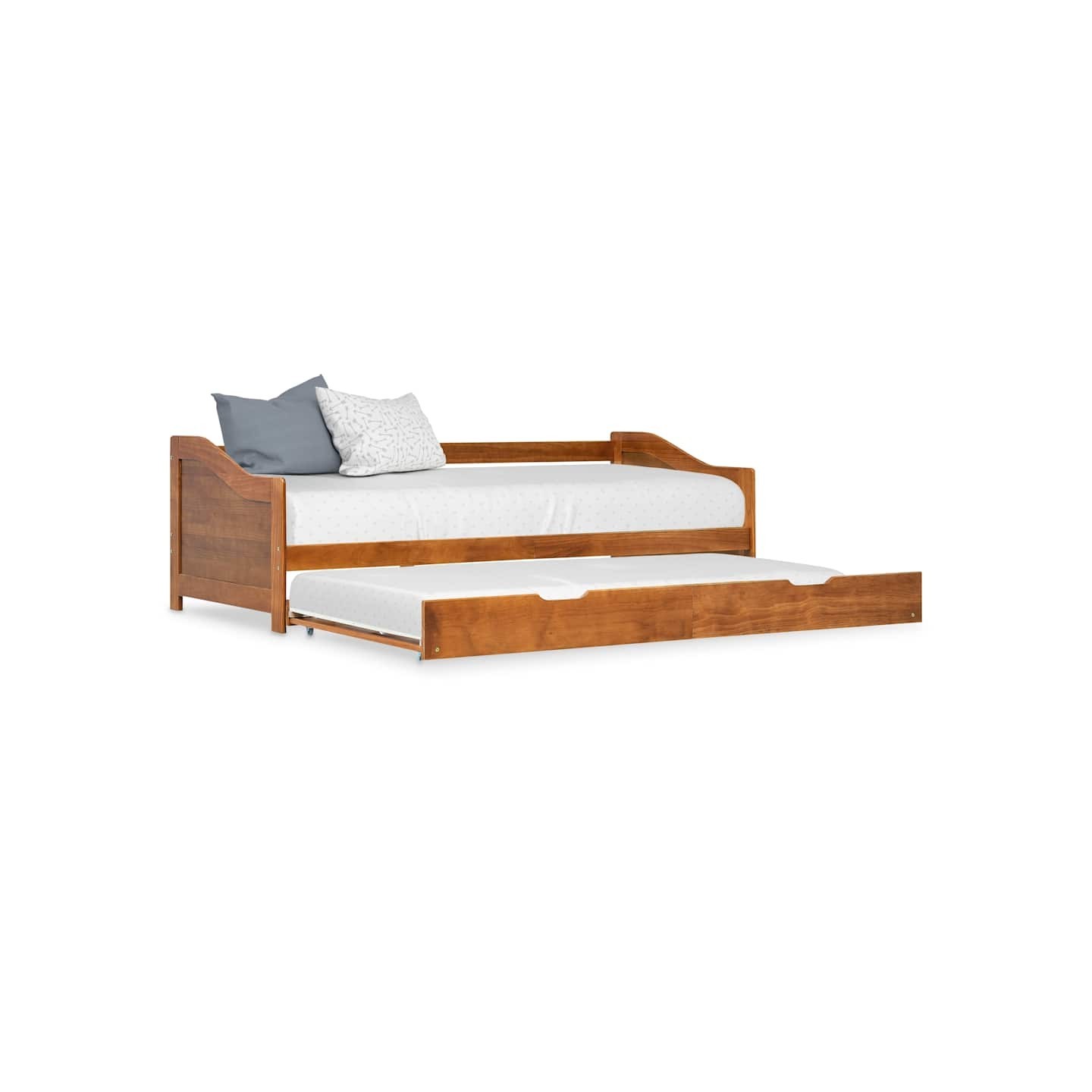 Cadre de lit extensible sans matelas marron miel 90x200 cm