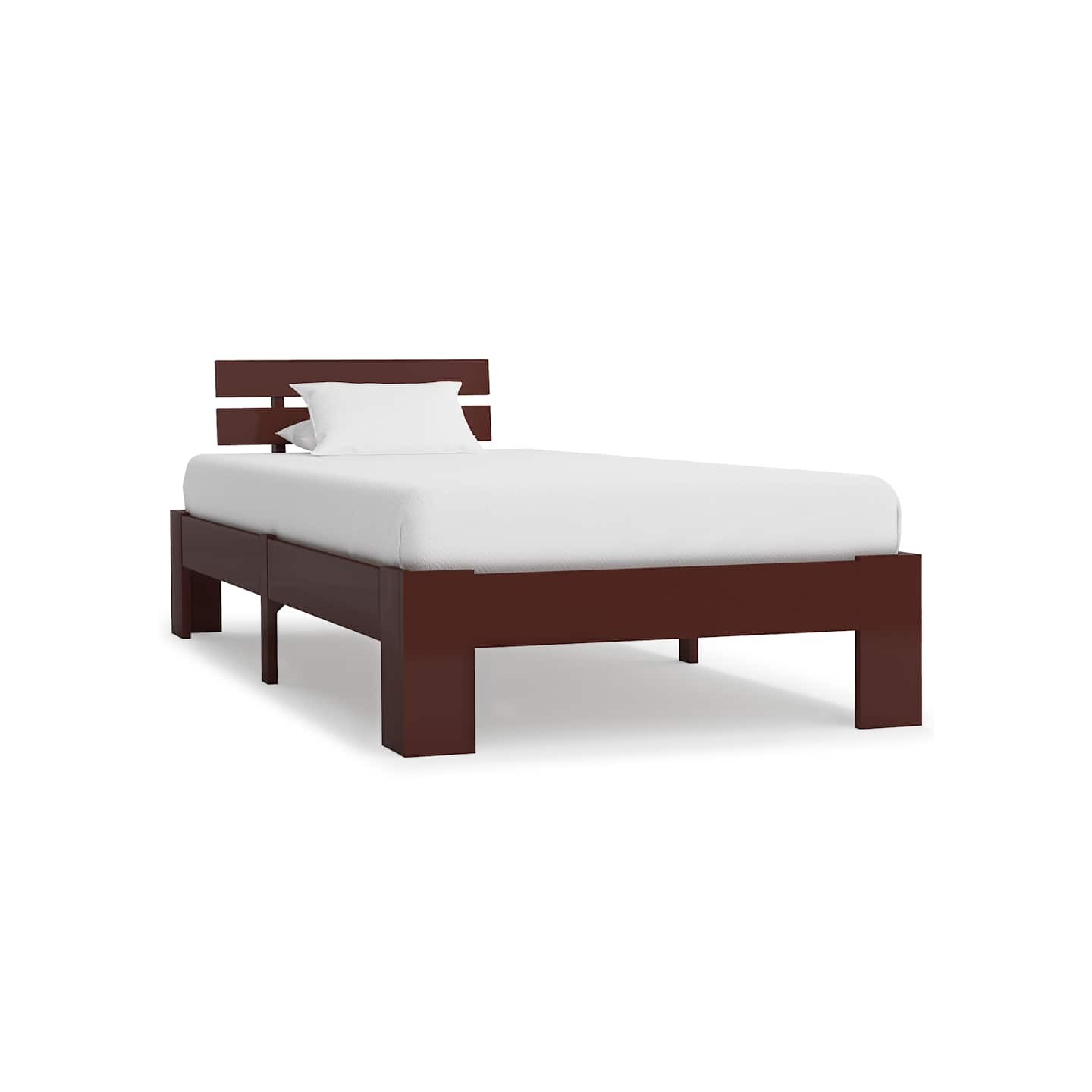 Cadre de lit sans matelas marron foncé bois pin massif 90x200cm