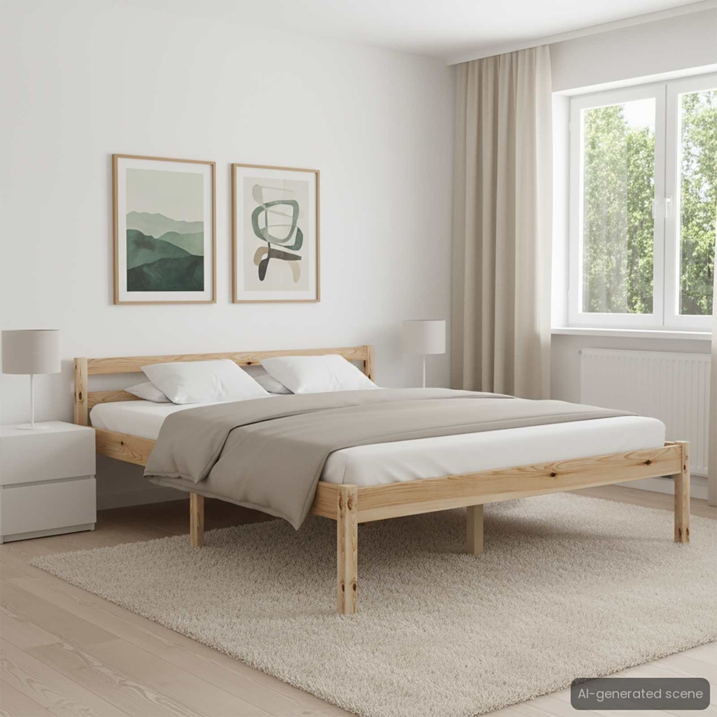 Cadre de lit sans matelas bois massif de pin 140x200 cm
