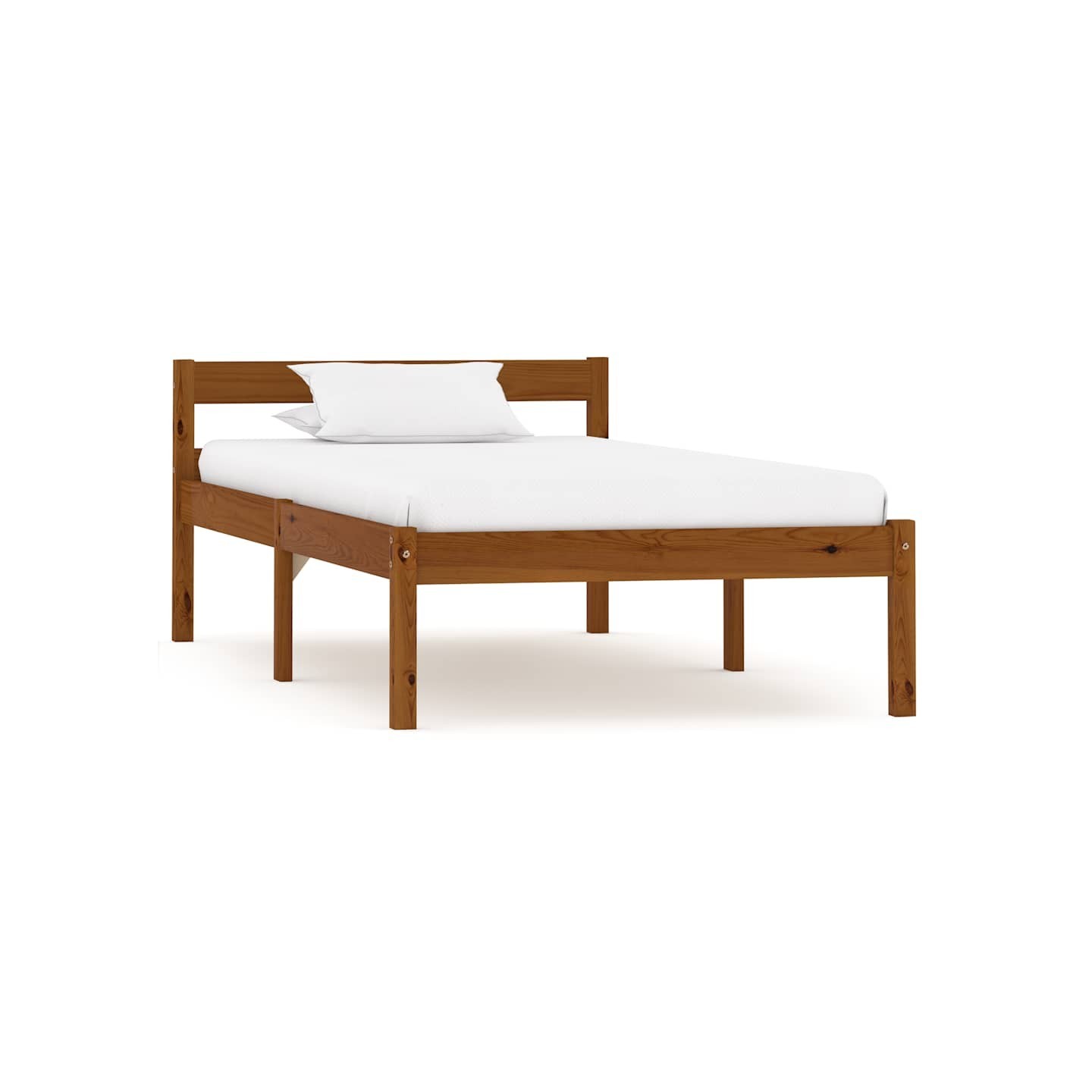 Cadre de lit sans matelas Marron miel Bois pin massif 90x200 cm