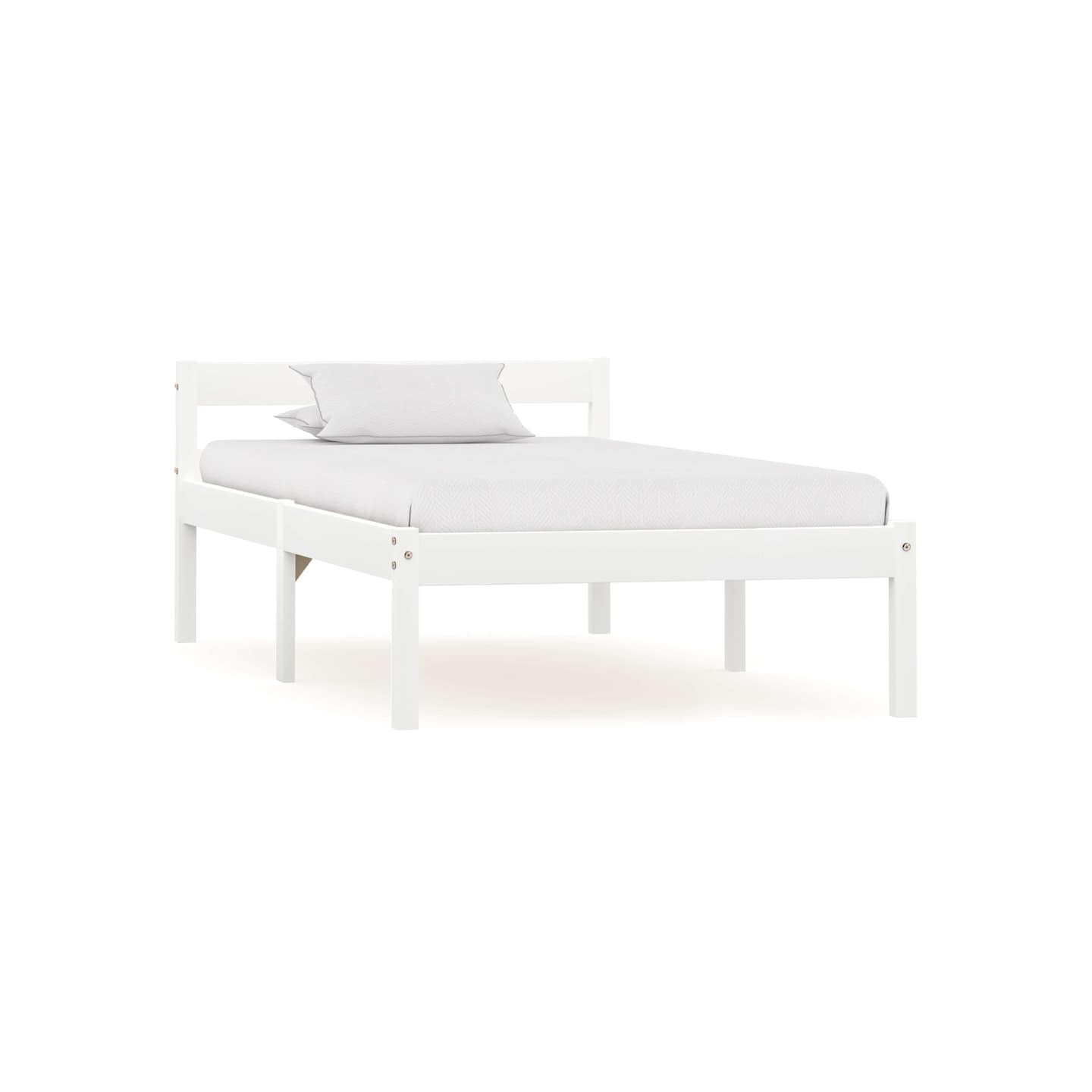 Cadre de lit sans matelas blanc bois de pin massif 90x200 cm
