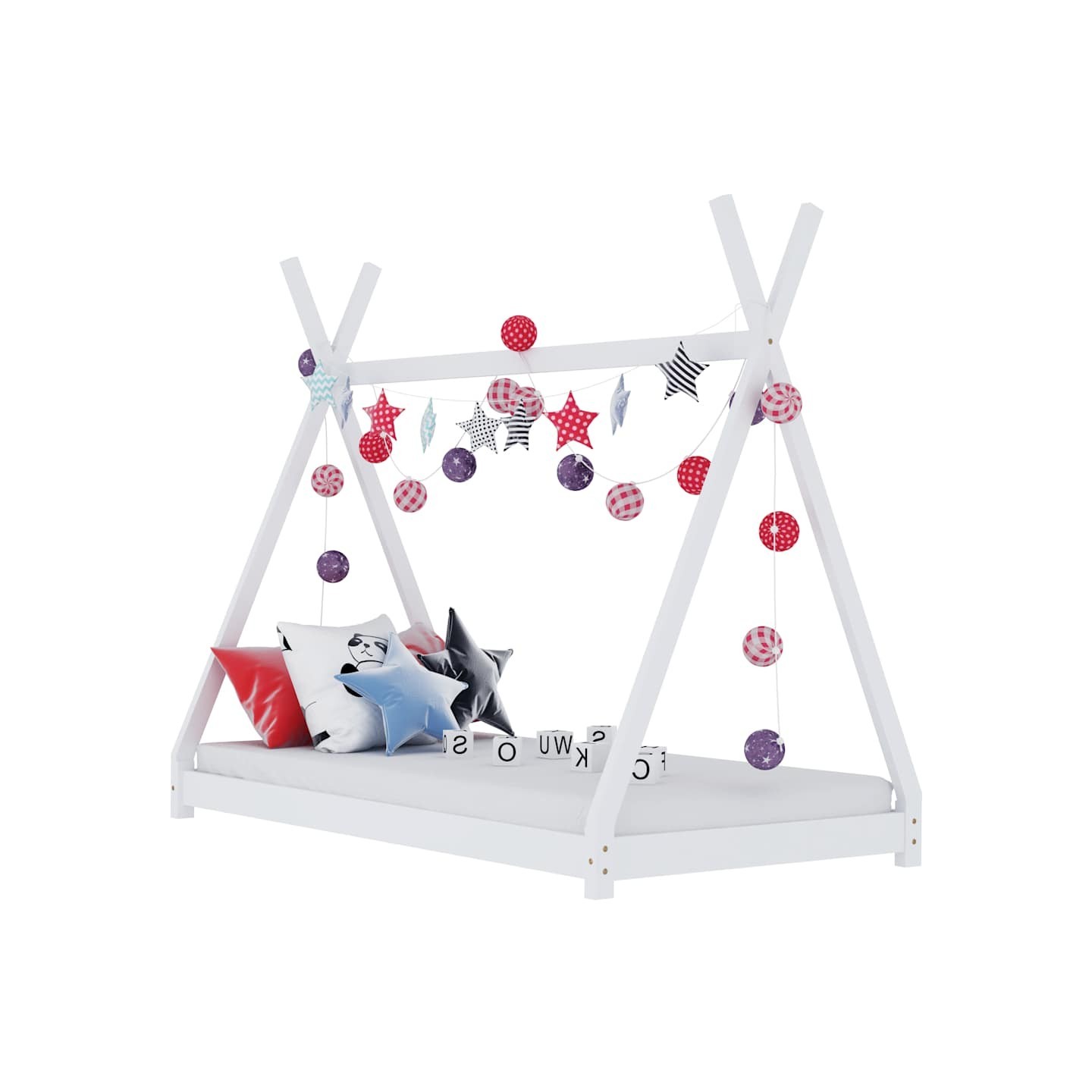 Cadre de lit d'enfant Blanc Bois de pin massif 70x140 cm