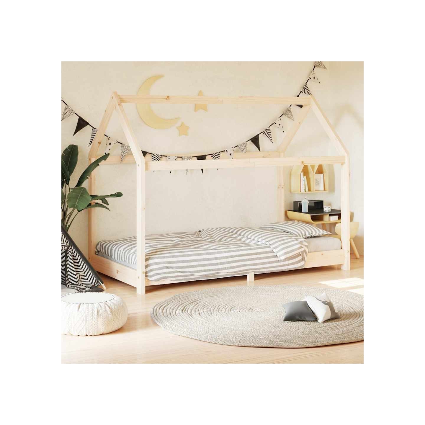 Cadre de lit d'enfant Bois de pin massif 80x160 cm