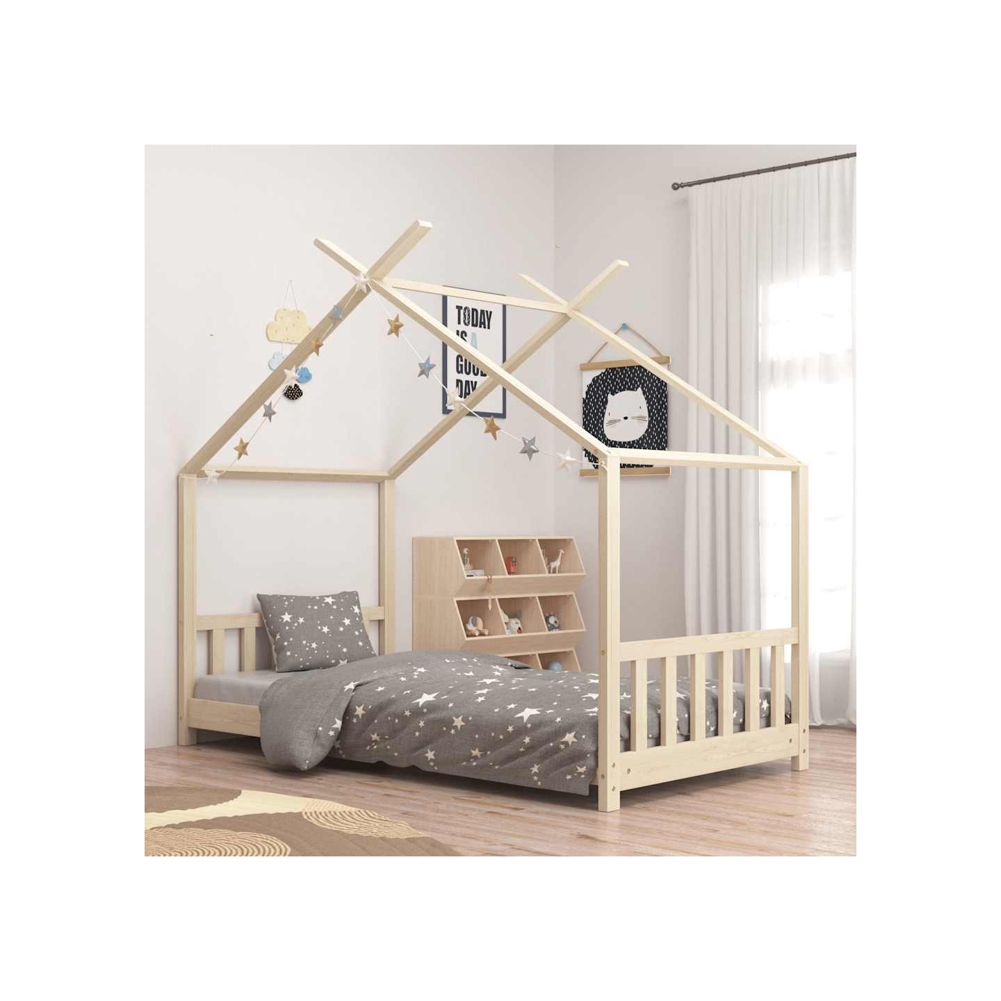 Cadre de lit d'enfant Bois de pin massif 70x140 cm