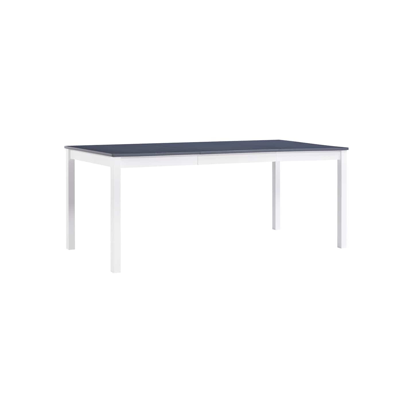 Table à manger Blanc et gris 180x90x73 cm Bois de pin