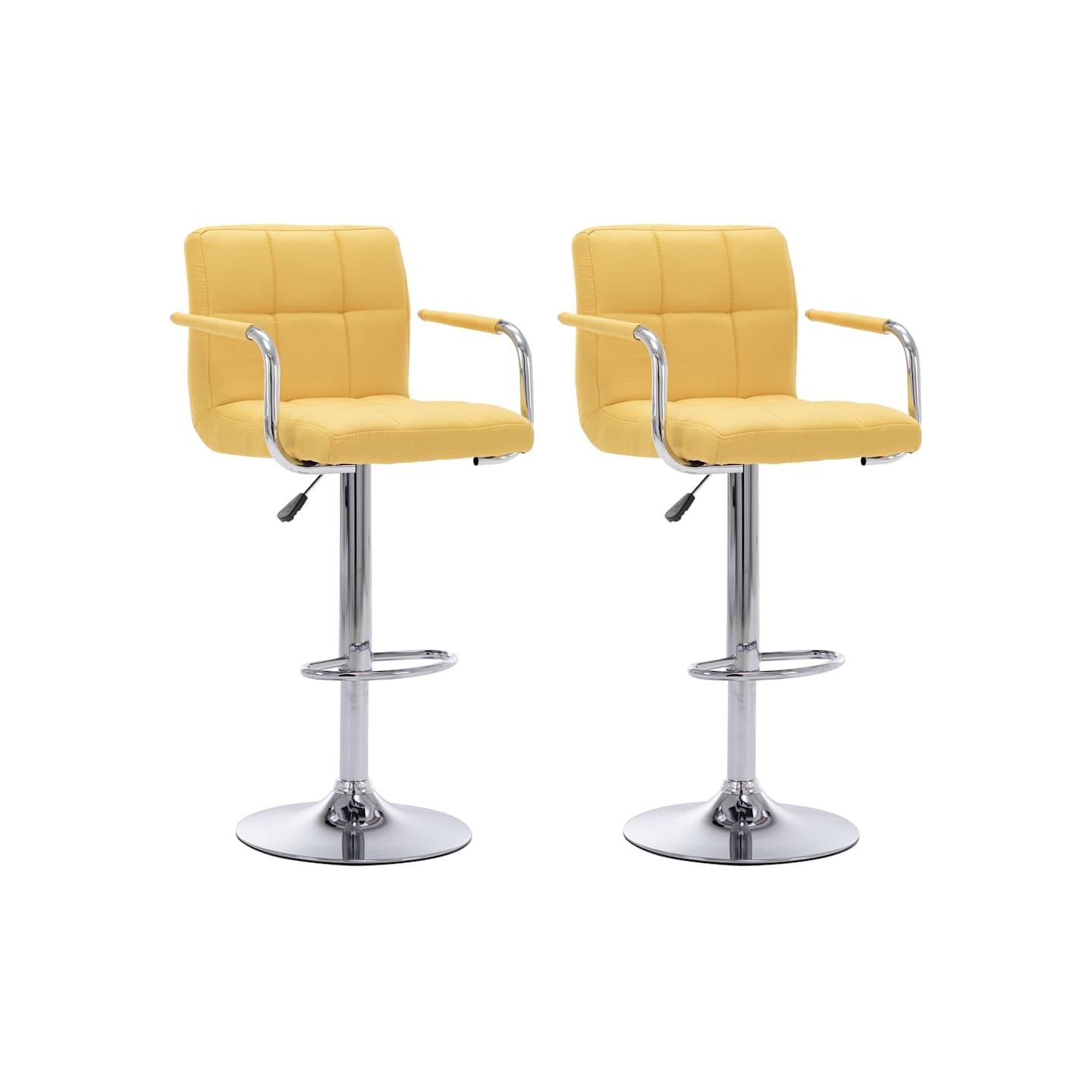 Chaises de bar lot de 2 jaune tissu