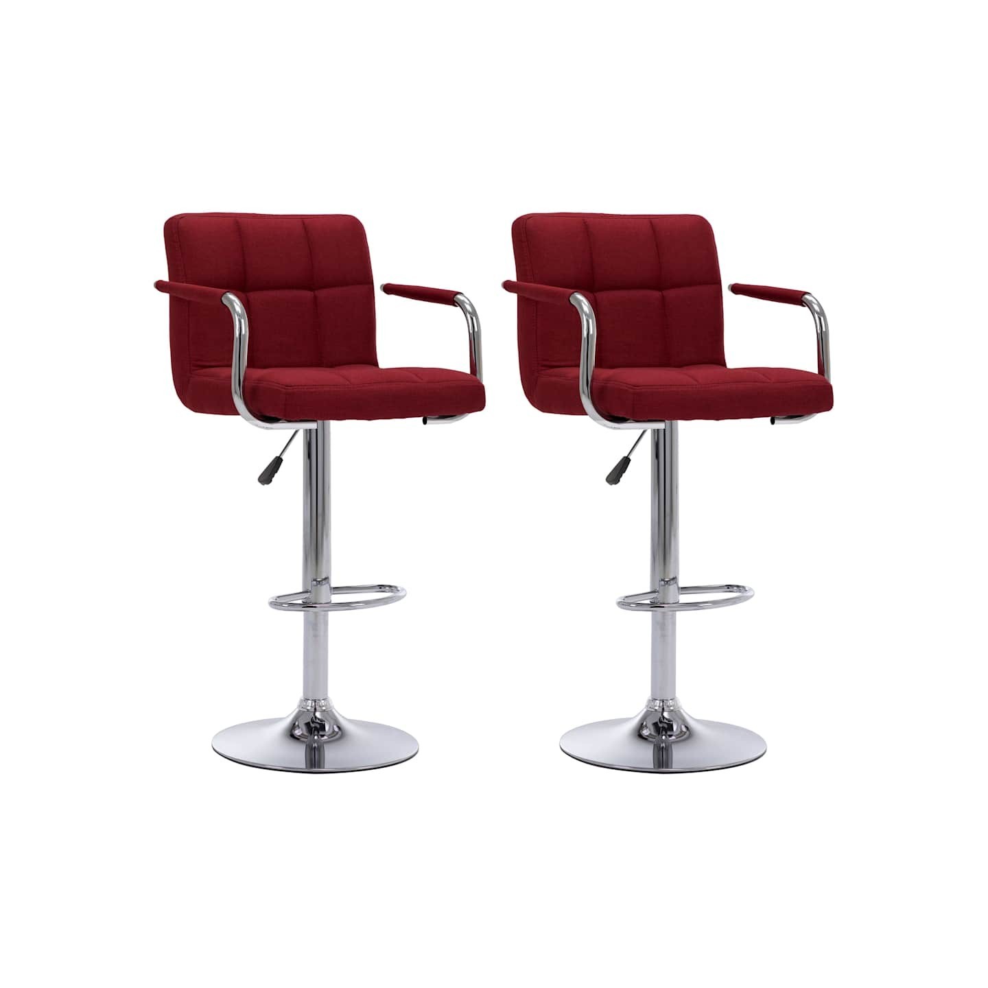 Chaises de bar lot de 2 bordeaux tissu