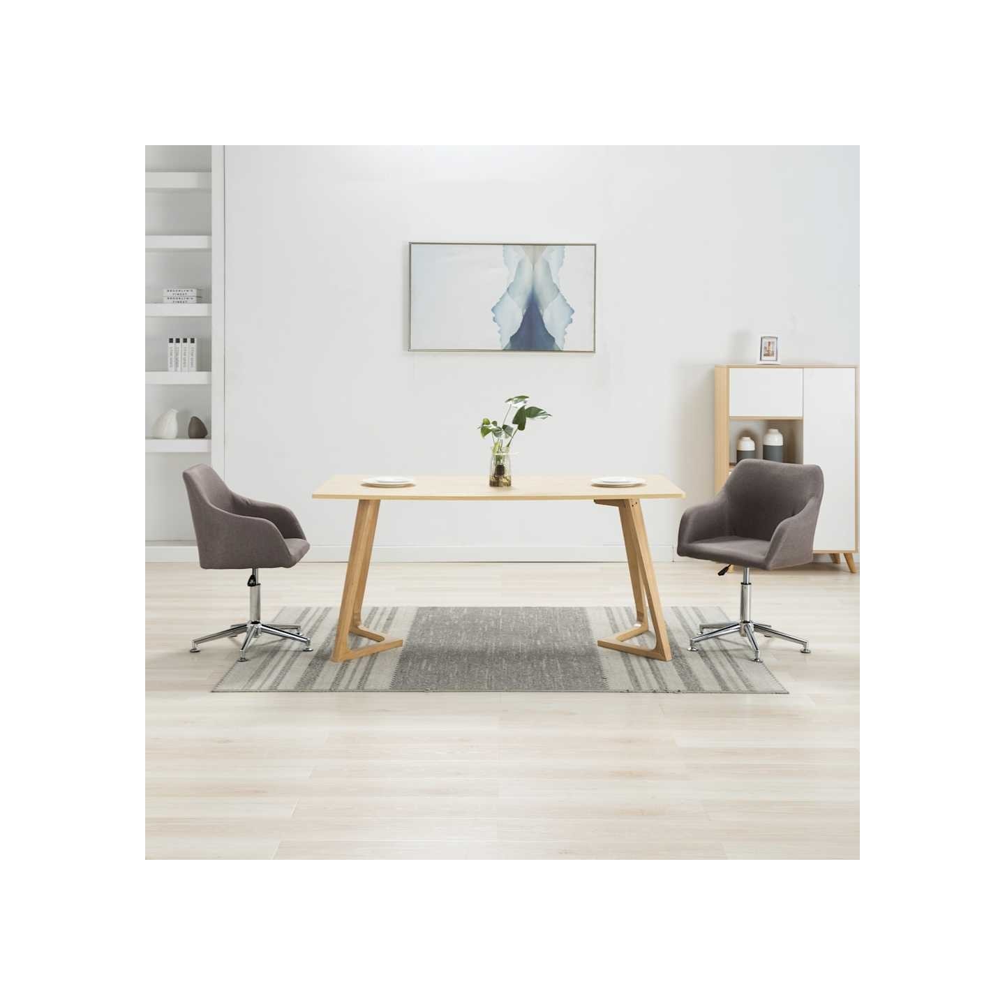 Chaises pivotantes à manger lot de 2 taupe tissu