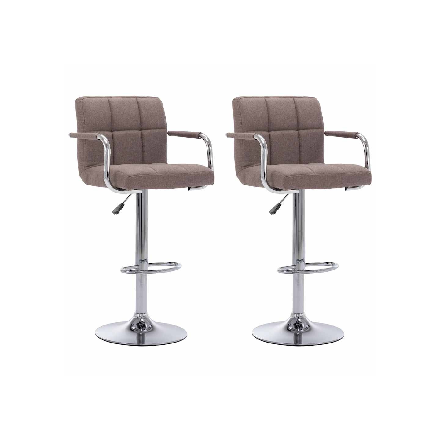 Chaises de bar lot de 2 taupe tissu