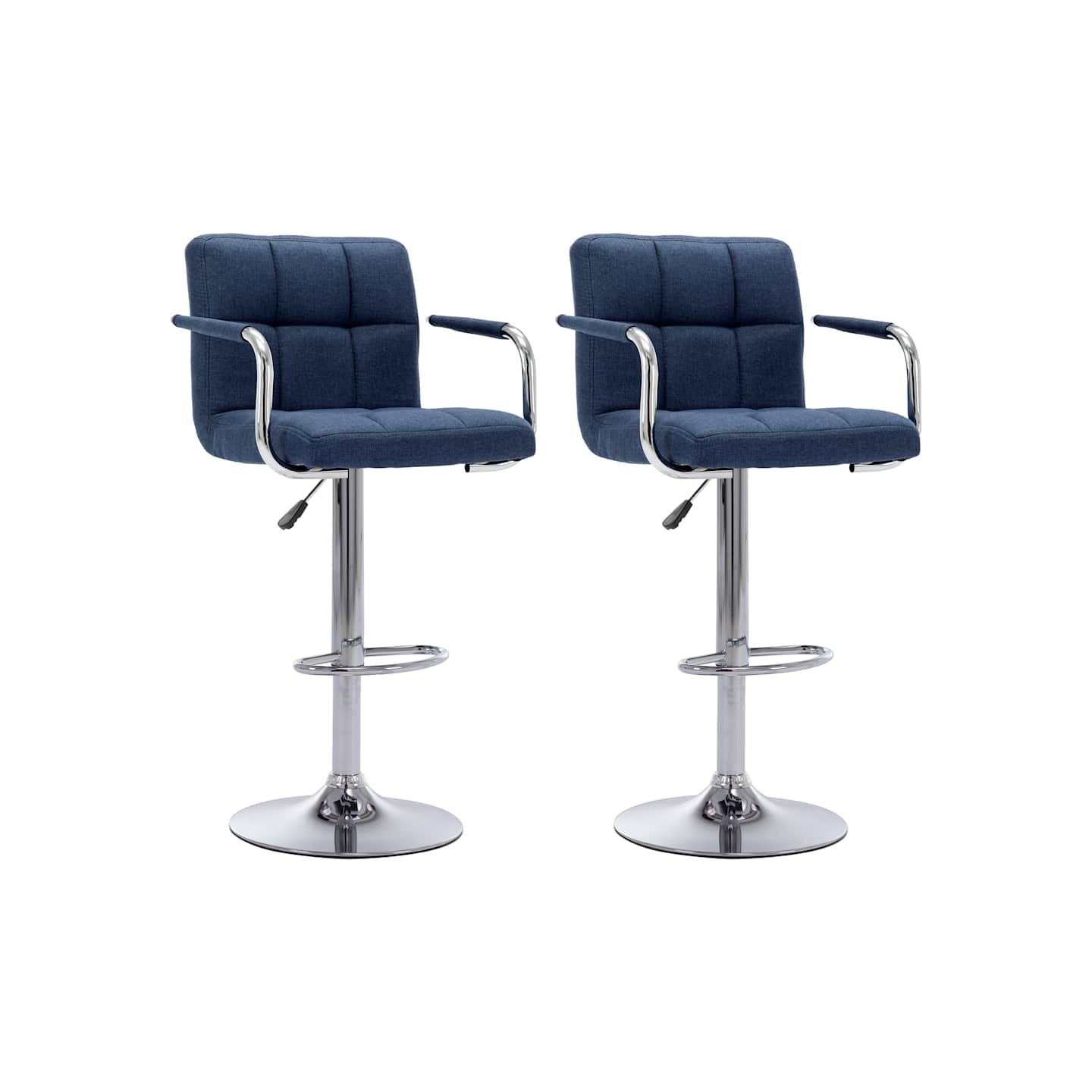Chaises de bar lot de 2 bleu tissu
