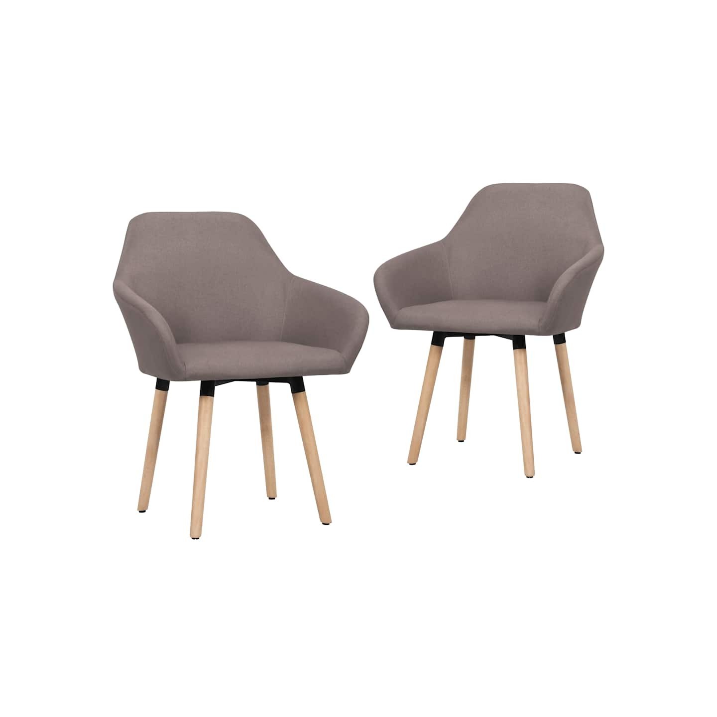 Chaises à manger lot de 2 taupe tissu