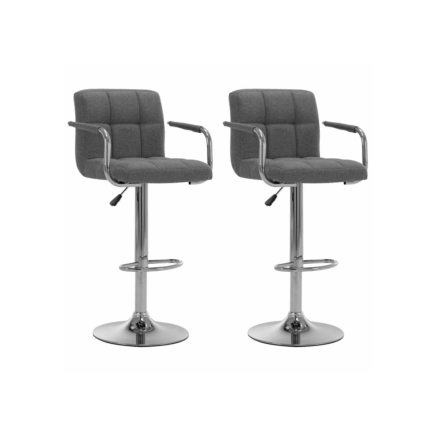 Chaises de bar lot de 2 gris clair tissu