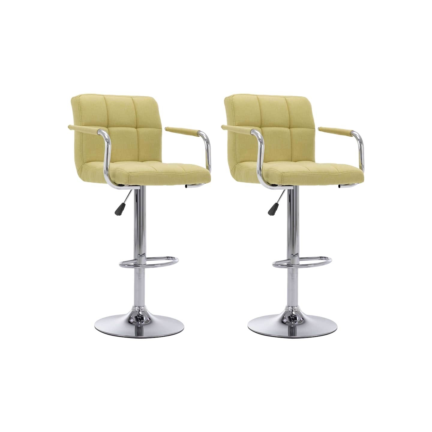 Chaises de bar lot de 2 vert tissu