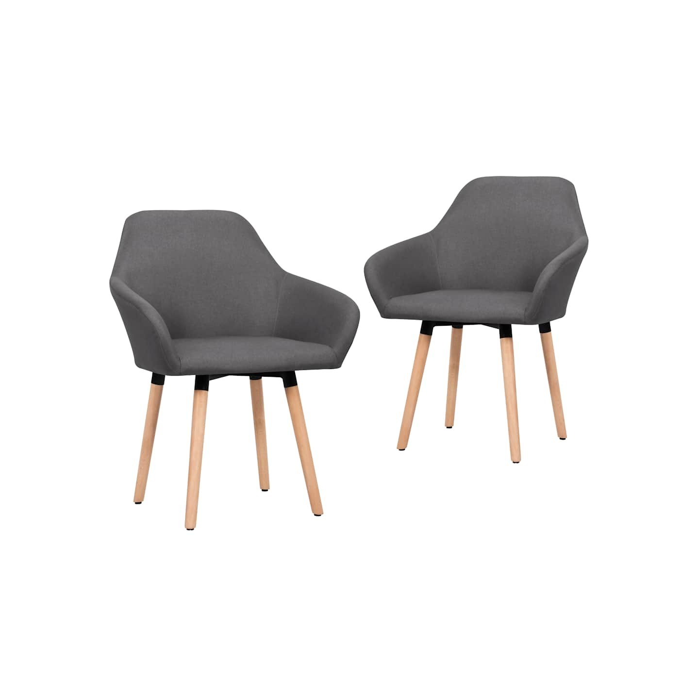 Chaises à manger lot de 2 gris foncé tissu