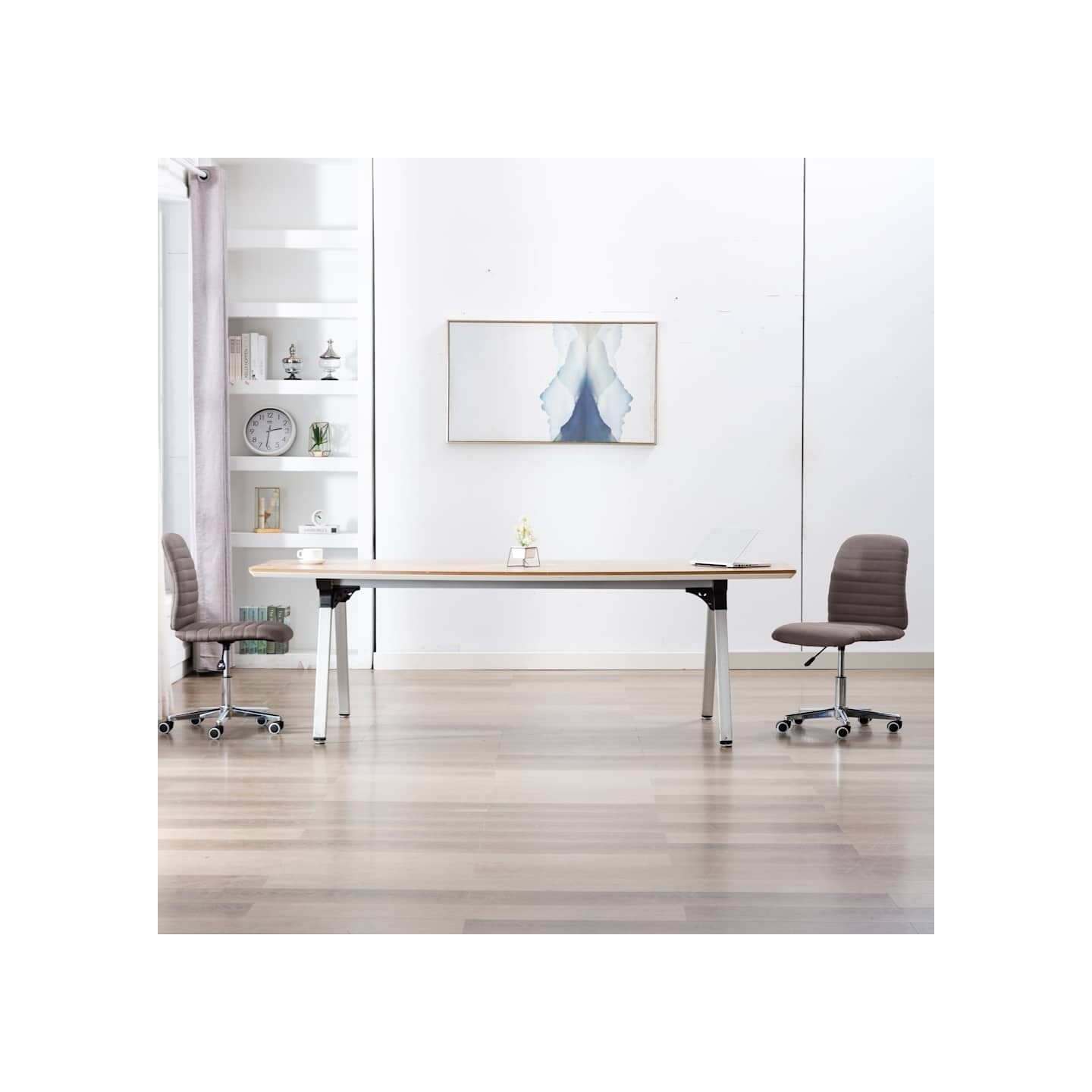 Chaises à manger lot de 2 taupe tissu