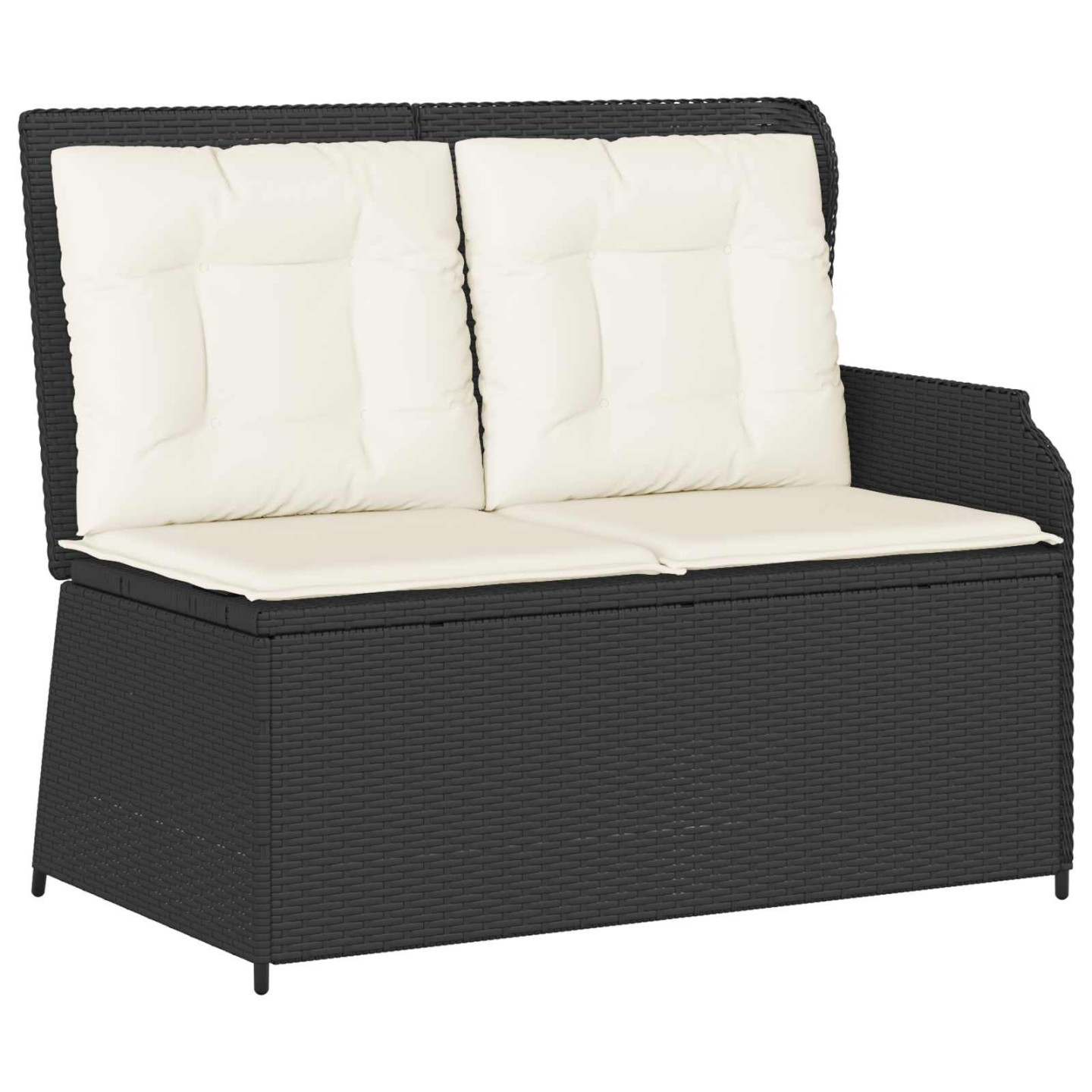 Banc de jardin 2 place Noir et blanc crème polyrotin