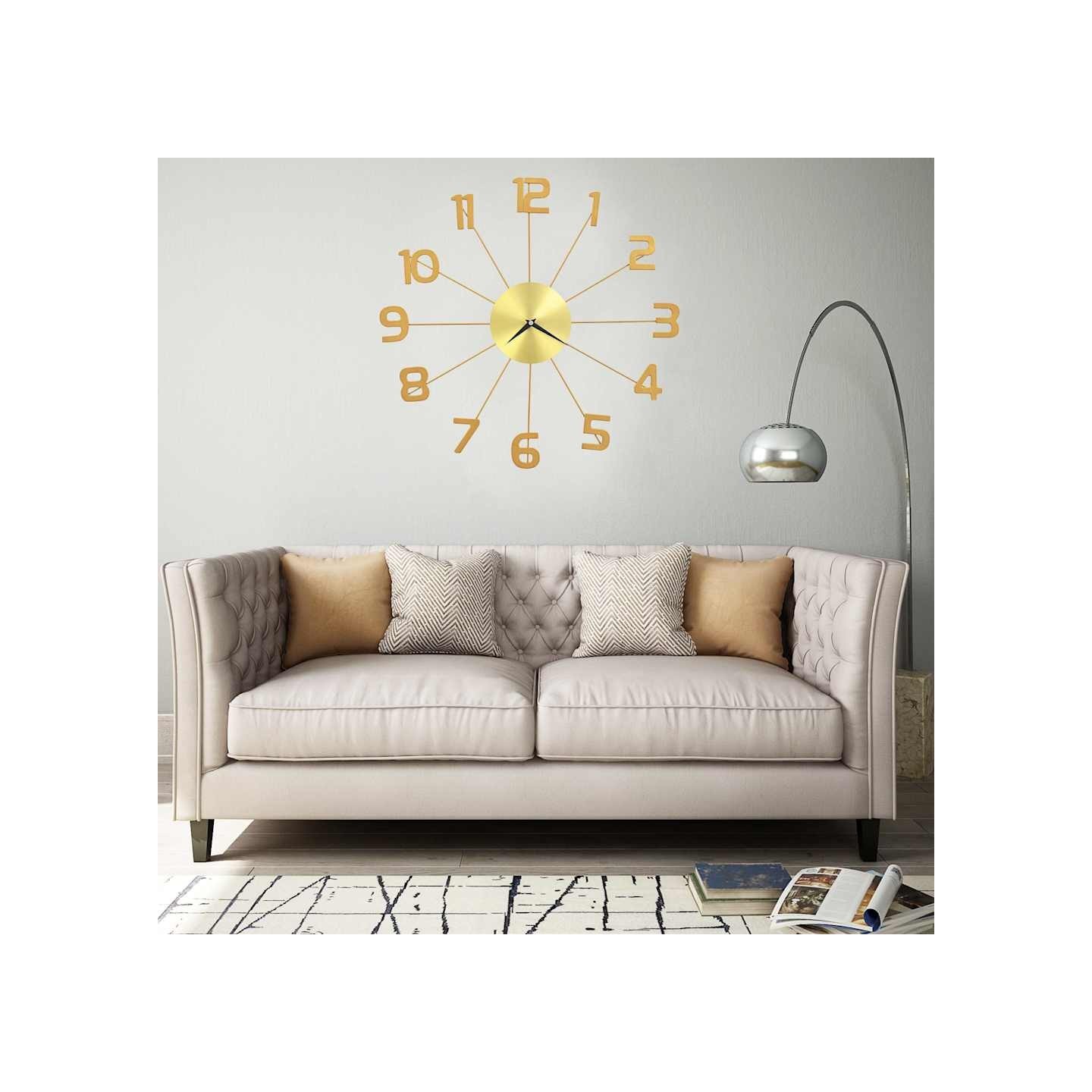 Horloge murale Métal 50 cm Doré