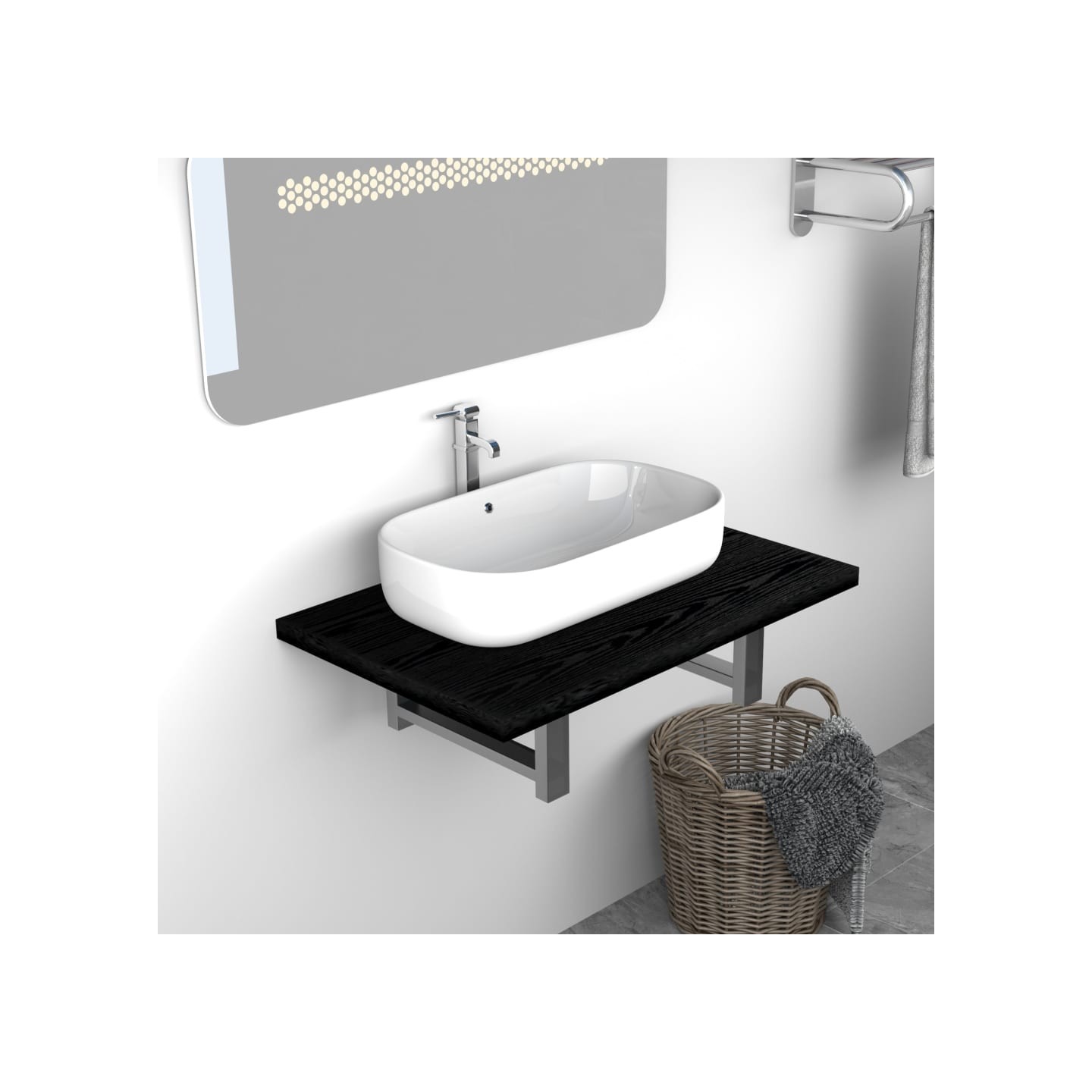 Meuble de salle de bain Noir 60x40x16,3 cm