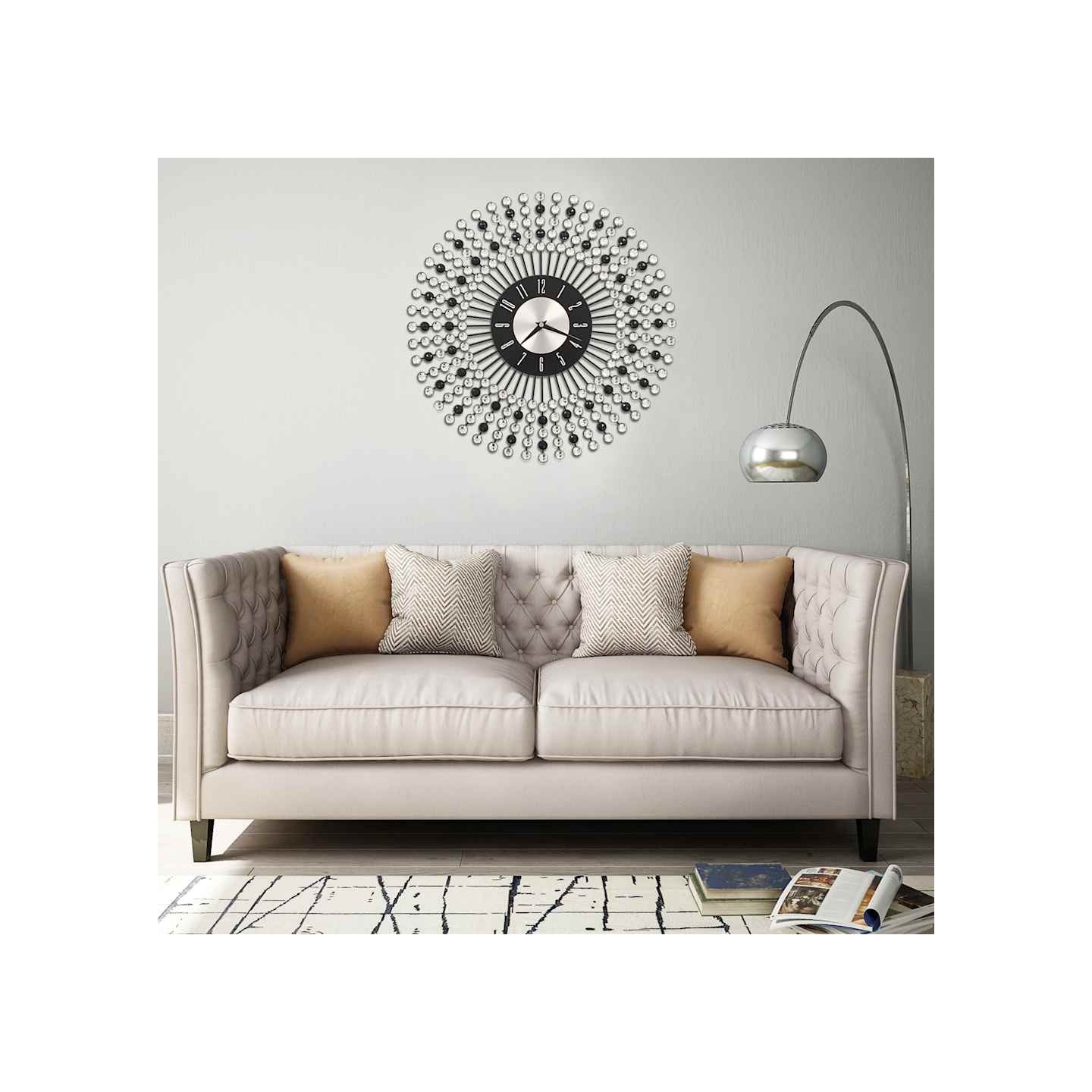 Horloge murale Métal 43 cm Noir