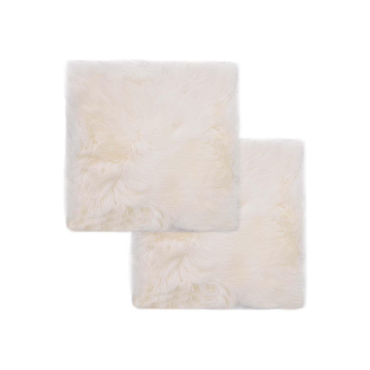 Coussins de chaise lot de 2 Blanc Peau de mouton véritable