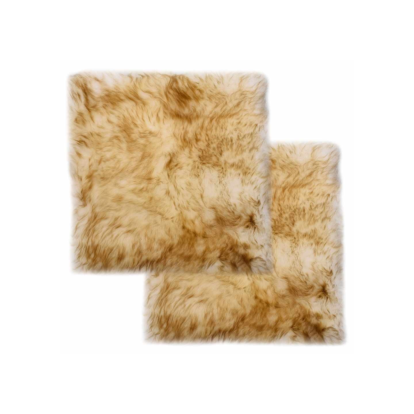 Coussins de chaise lot de 2 Mélange de marron Mouton véritable