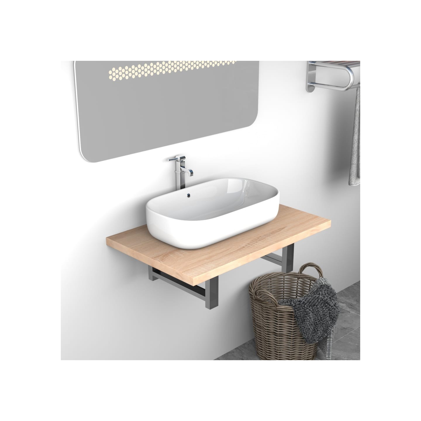 Meuble de salle de bain Chêne 60x40x16,3 cm