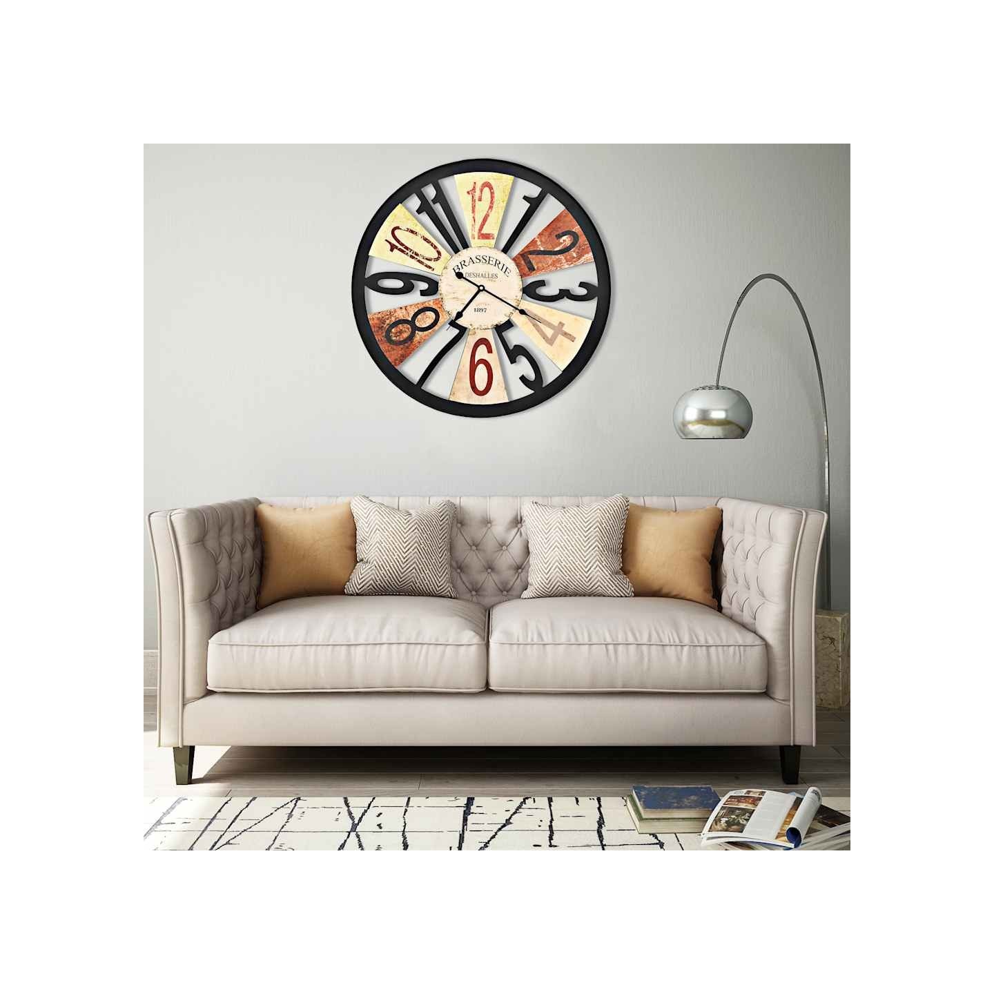Horloge murale Métal 60 cm Multicolore