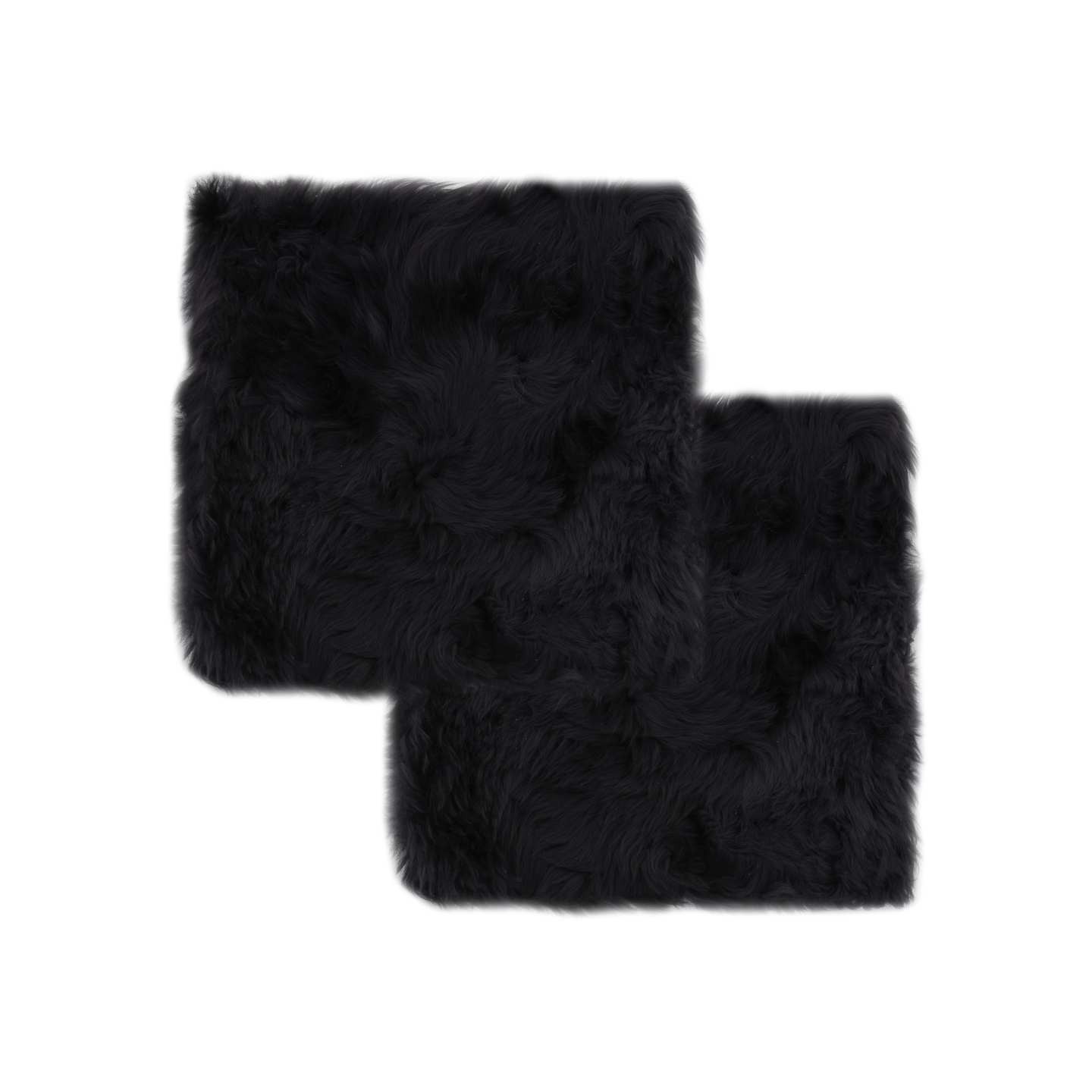 Coussins de chaise lot de 2 Gris foncé Mouton véritable