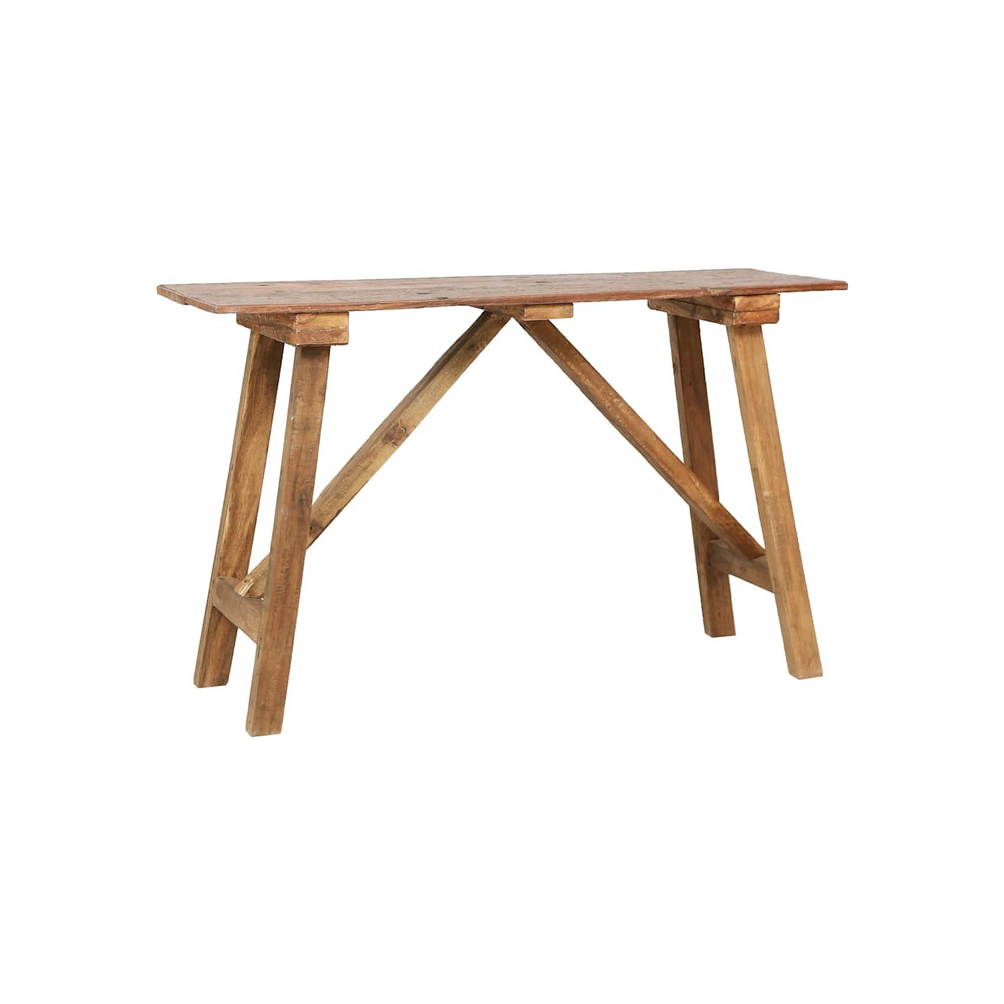 Table console 130x40x80 cm bois de récupération mélangé