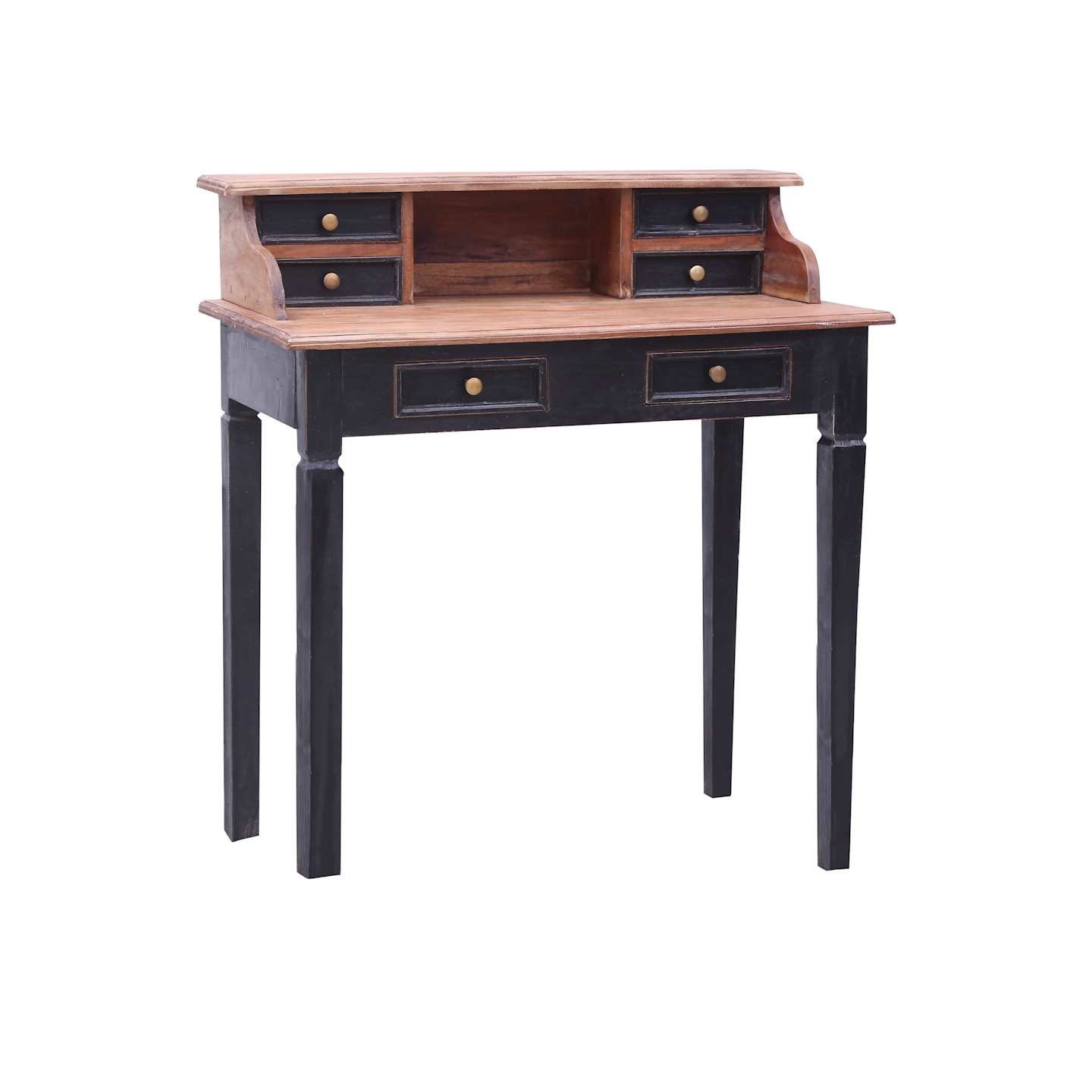 Bureau d'écriture et tiroirs 90x50x101 cm bois massif d'acajou