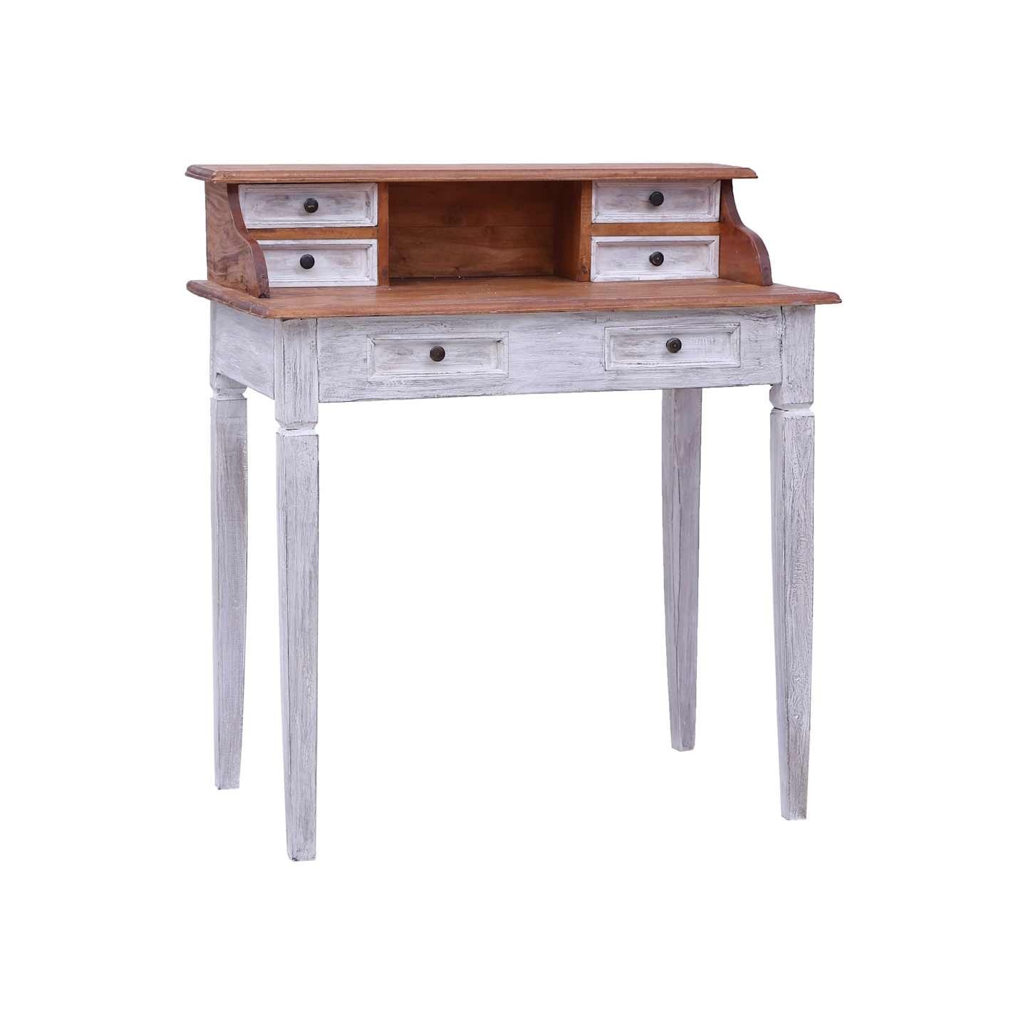 Bureau d'écriture et tiroirs 90x50x101 cm bois massif d'acajou
