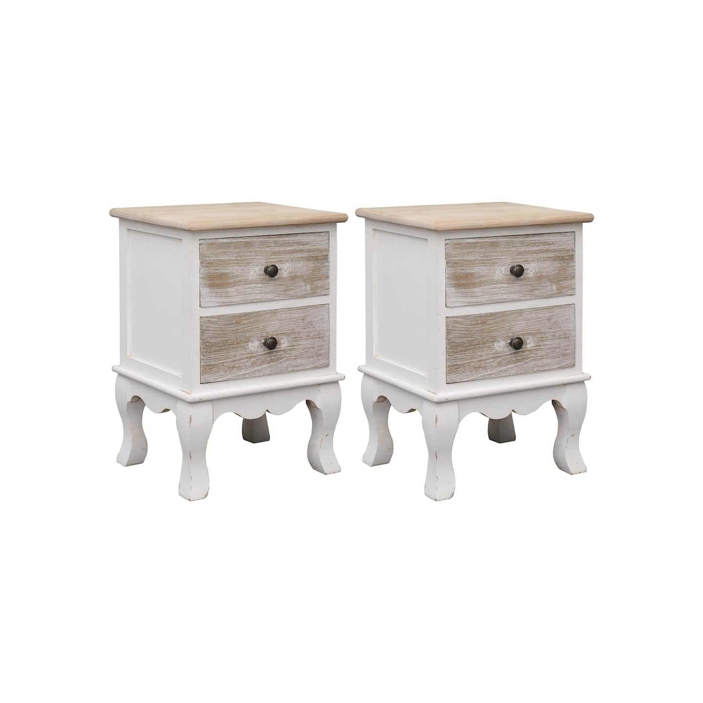 2 pcs Tables de chevet 35x30x50 cm Bois de Paulownia