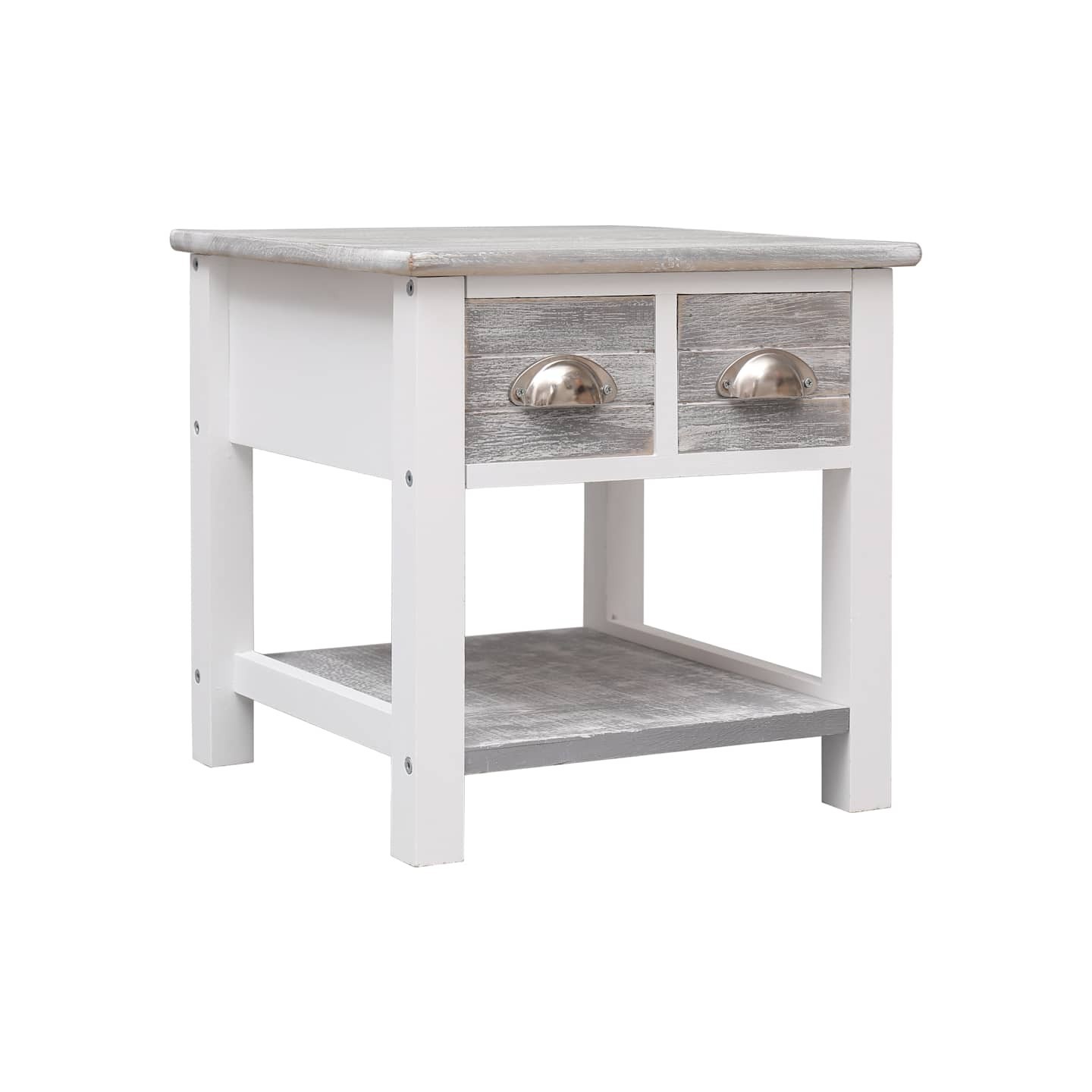Table d'appoint Gris 40x40x40 cm Bois de Paulownia