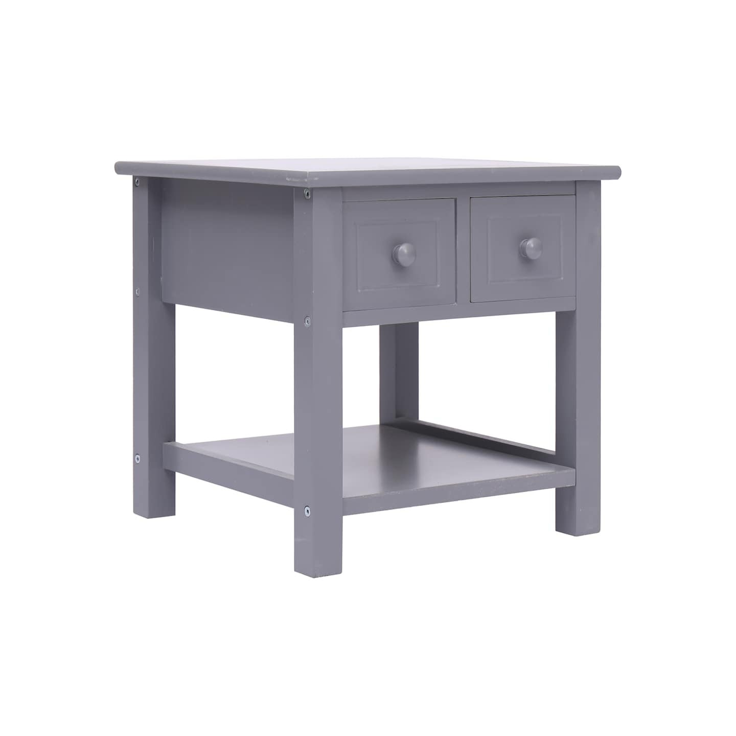 Table d'appoint Gris 40x40x40 cm Bois de Paulownia