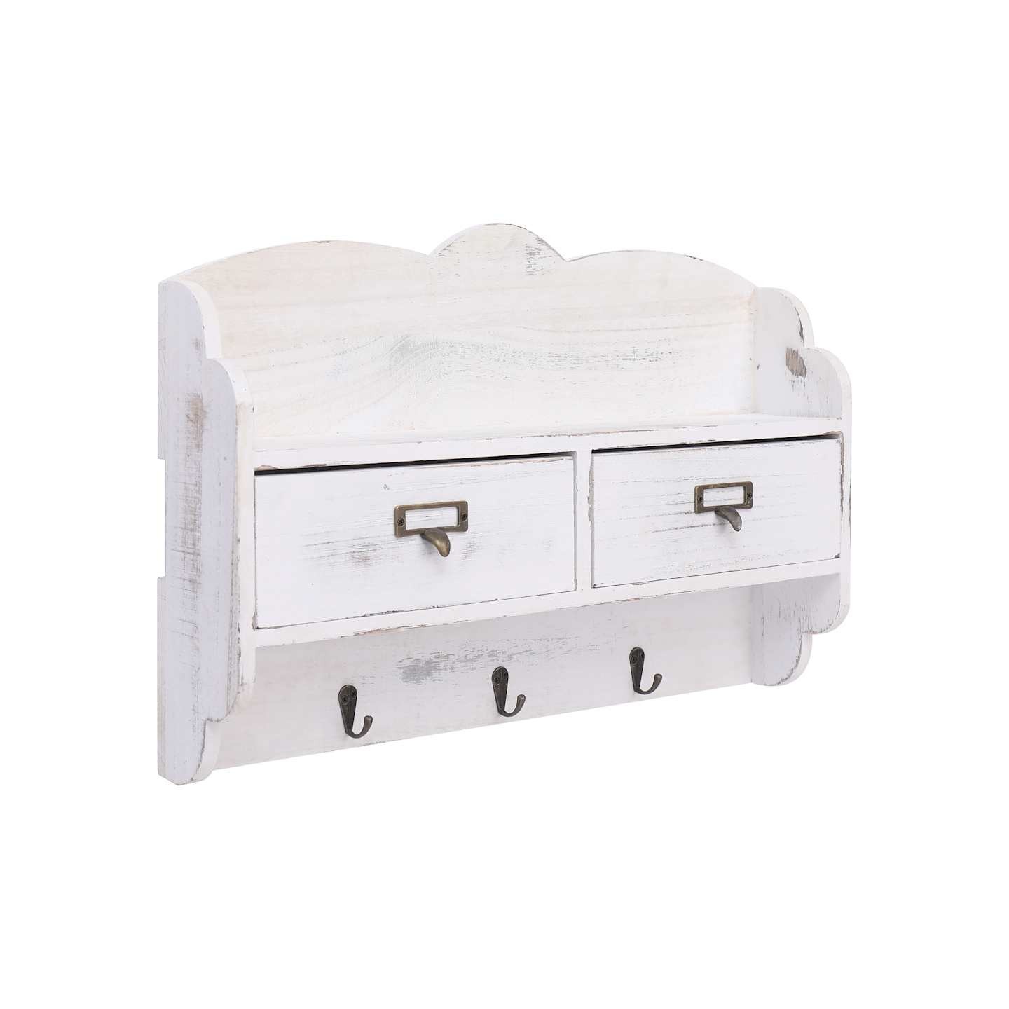 Porte-manteau mural Blanc 50x10x34 cm Bois