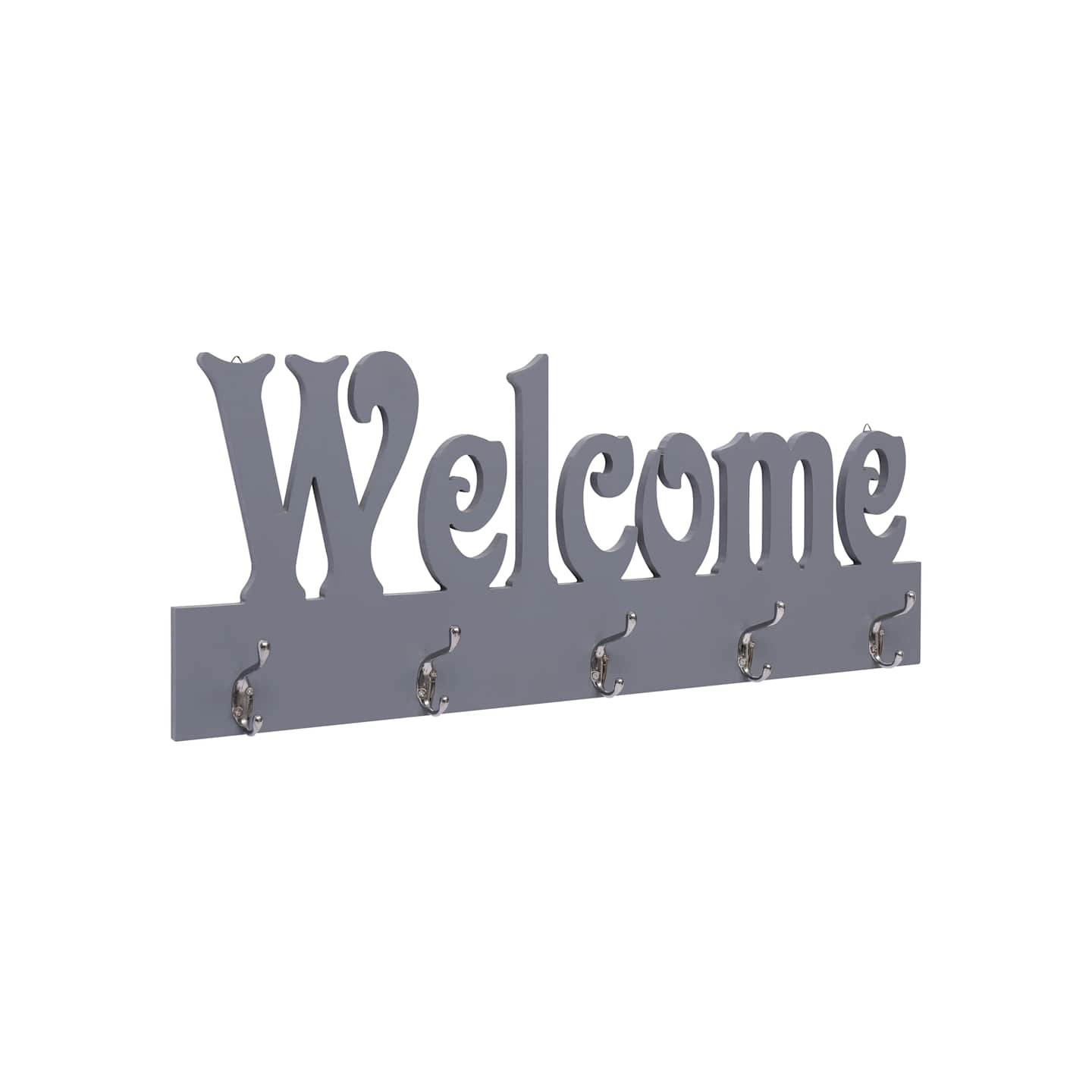 Porte-manteau mural WELCOME Gris 74x29,5 cm