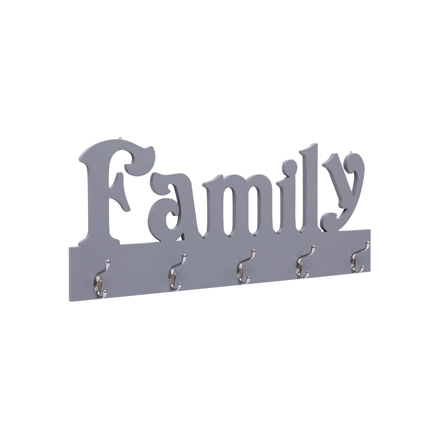 Porte-manteau mural FAMILY Gris 74x29,5 cm