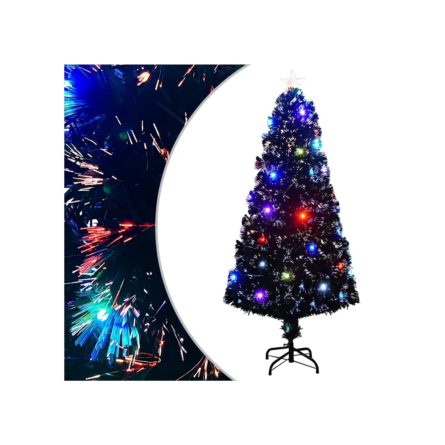Arbre de Noël pré-éclairé avec support et LED 150 cm fibre optique