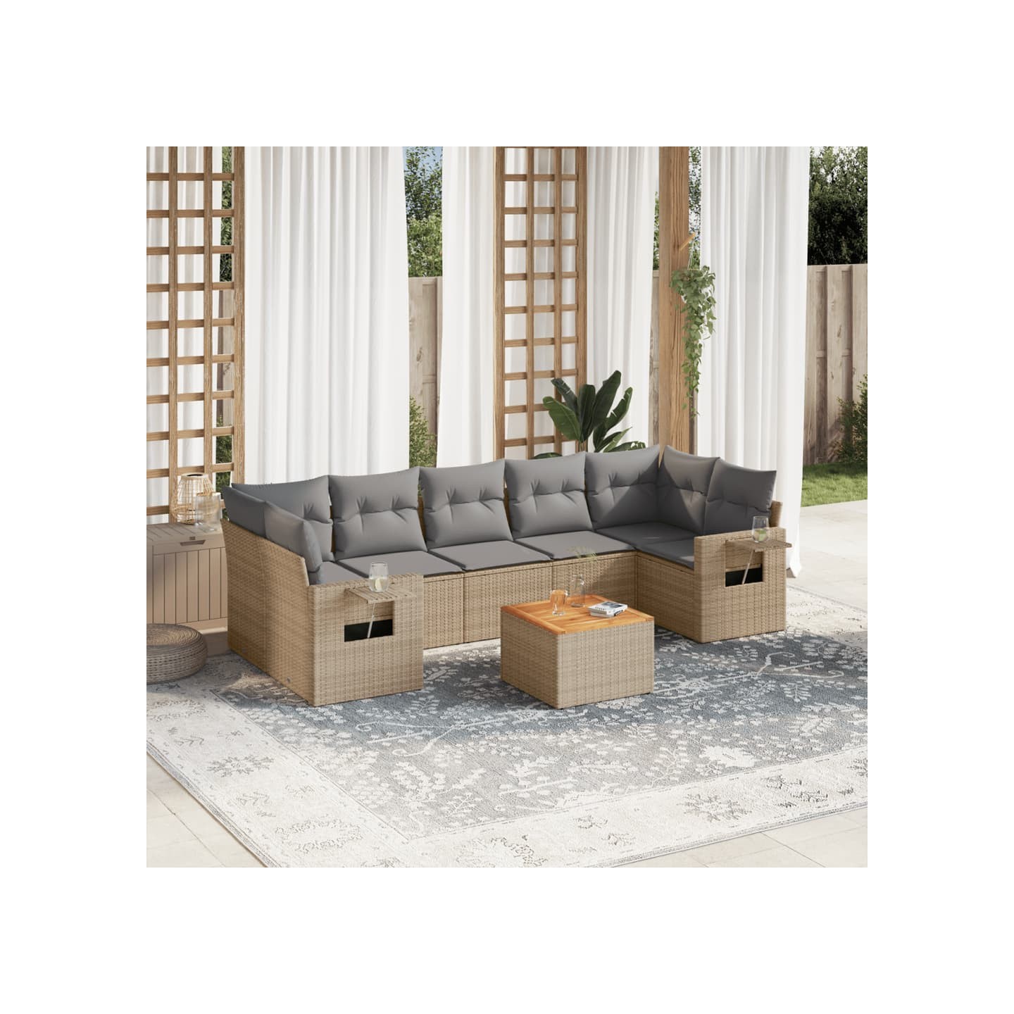 Patio Sofa Set 7 place Mix Beige
