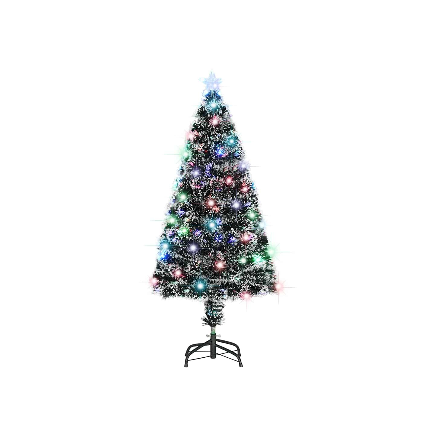 Arbre de Noël pré-éclairé avec support et LED 120 cm fibre optique